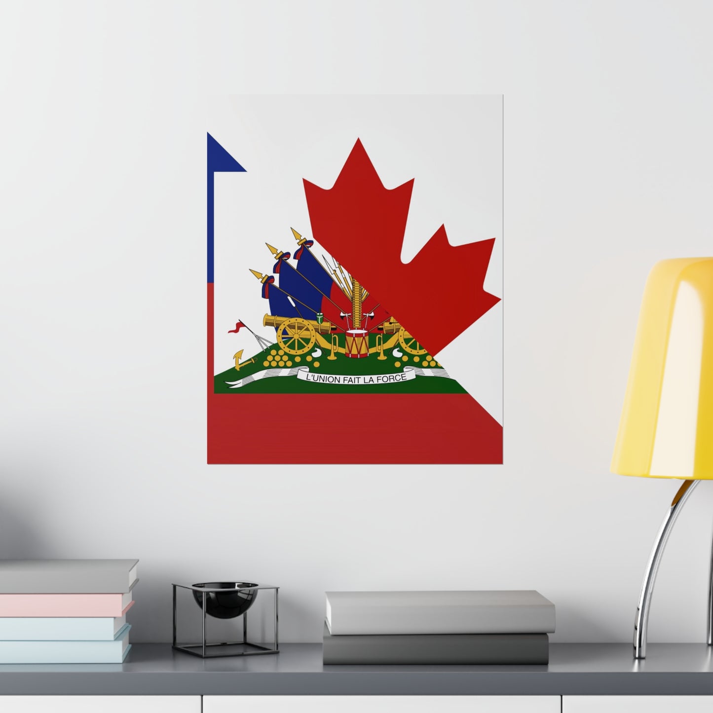 Haitian Canadian Flag | Half Haiti Canada Canadien Premium Matte Poster