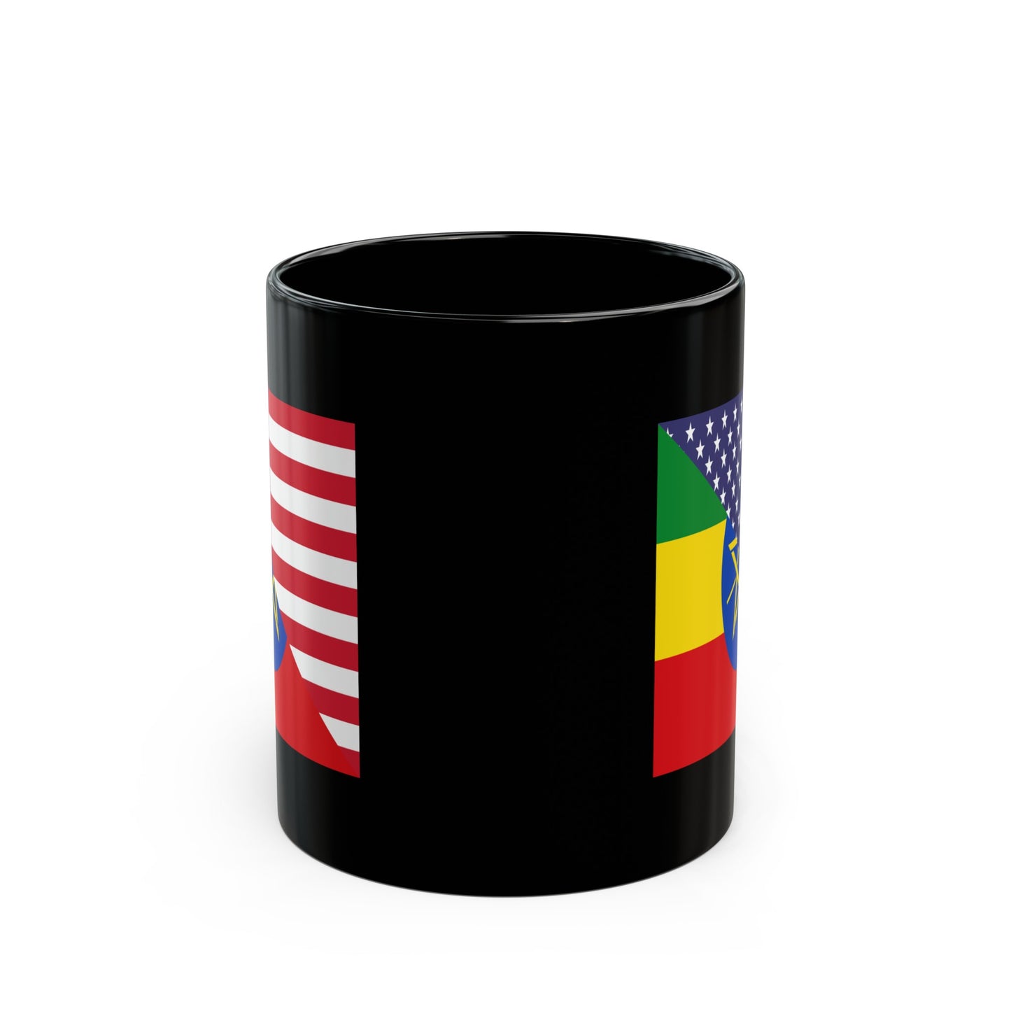 Ethiopian American Flag Ethiopia USA Black Mug (11oz, 15oz)