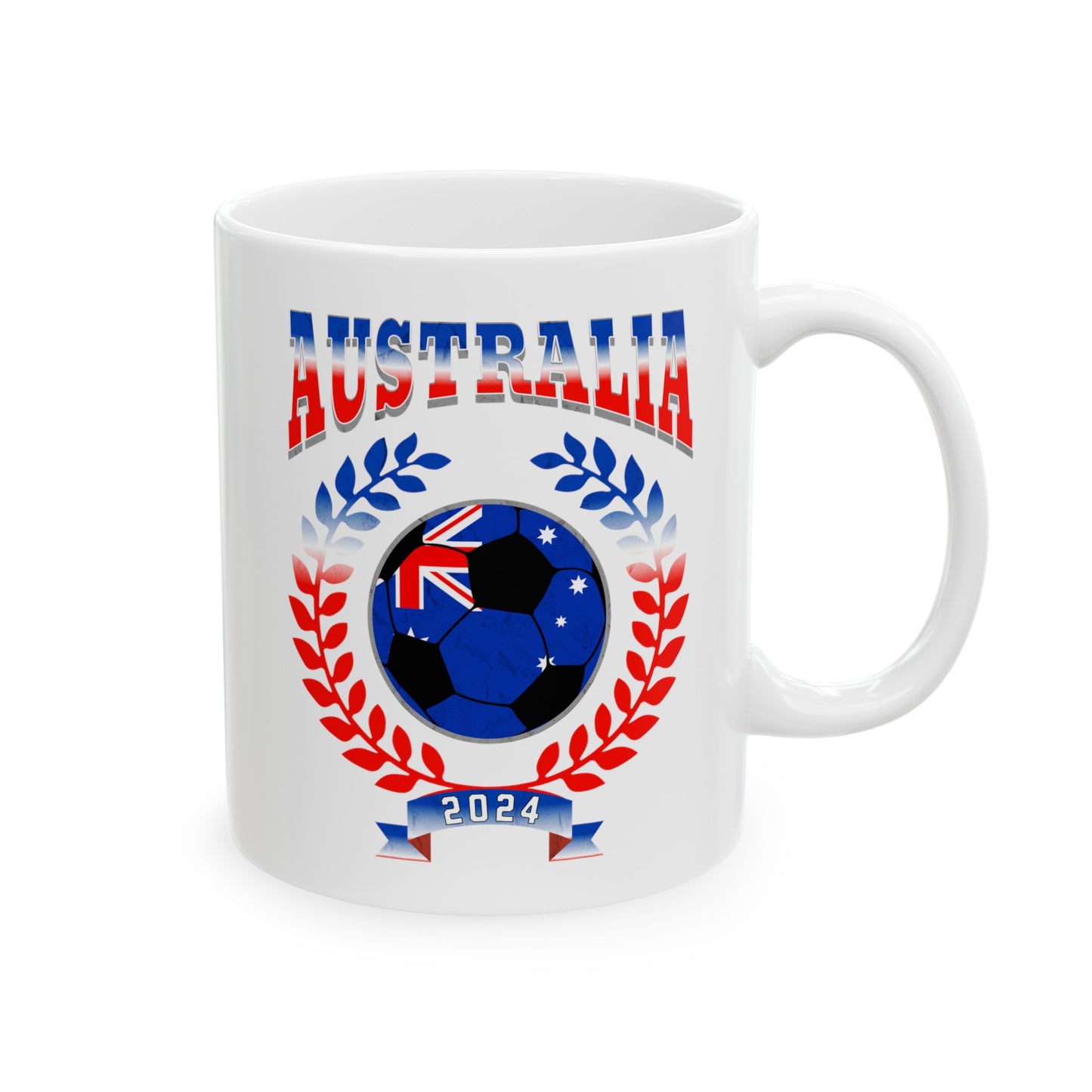 Australia 2024 Soccer Football Championship Games Australian Team Ceramic Mug 11oz, 15oz Cup