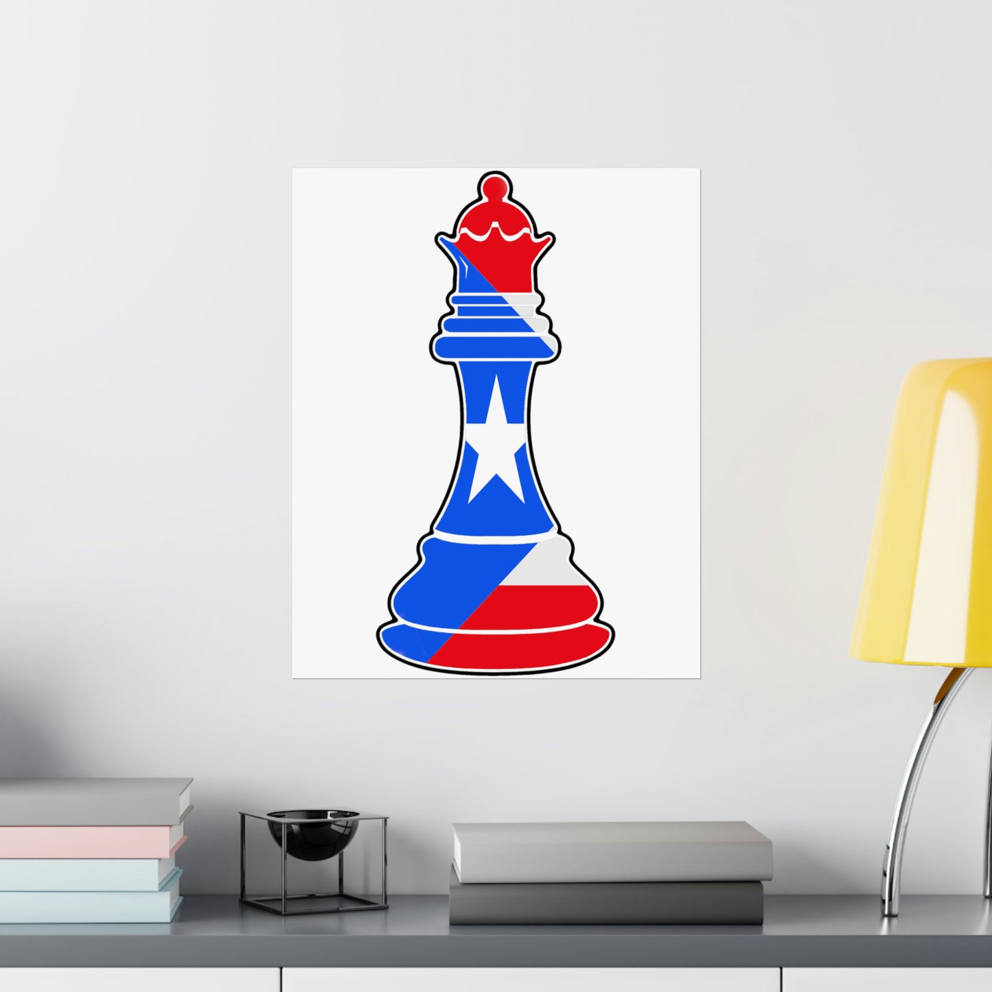 Puerto Rican Queen Flag Chess Piece Boricua Premium Matte Poster