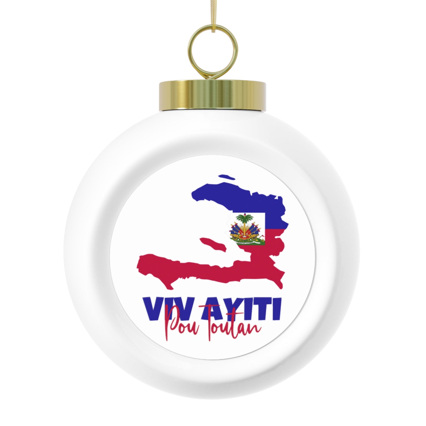 Viv Ayiti Pou Toutan Haitian Forever Haiti Christmas Tree Ball Ornament