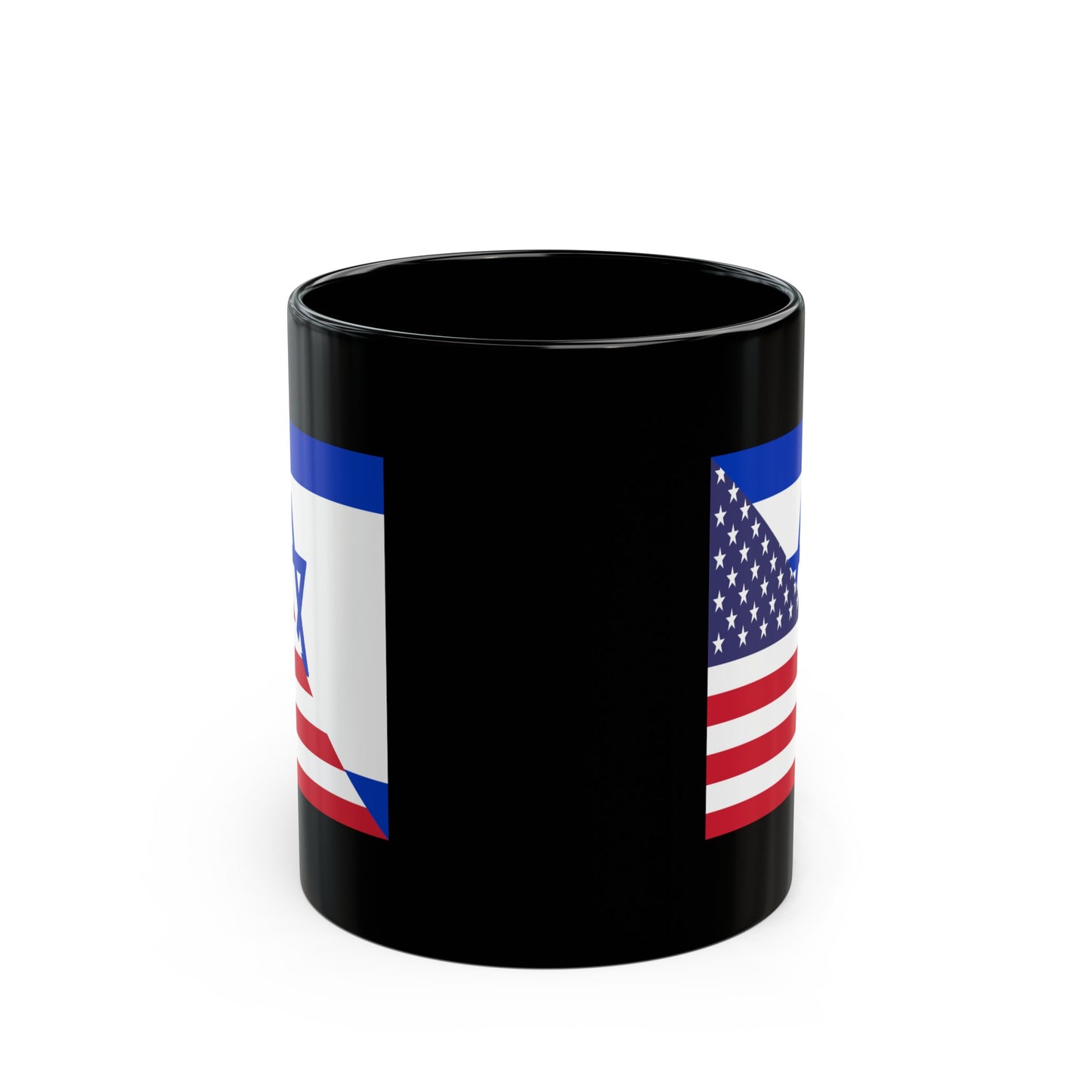 Israel American Flag Half Israeli USA Black Mug (11oz, 15oz)