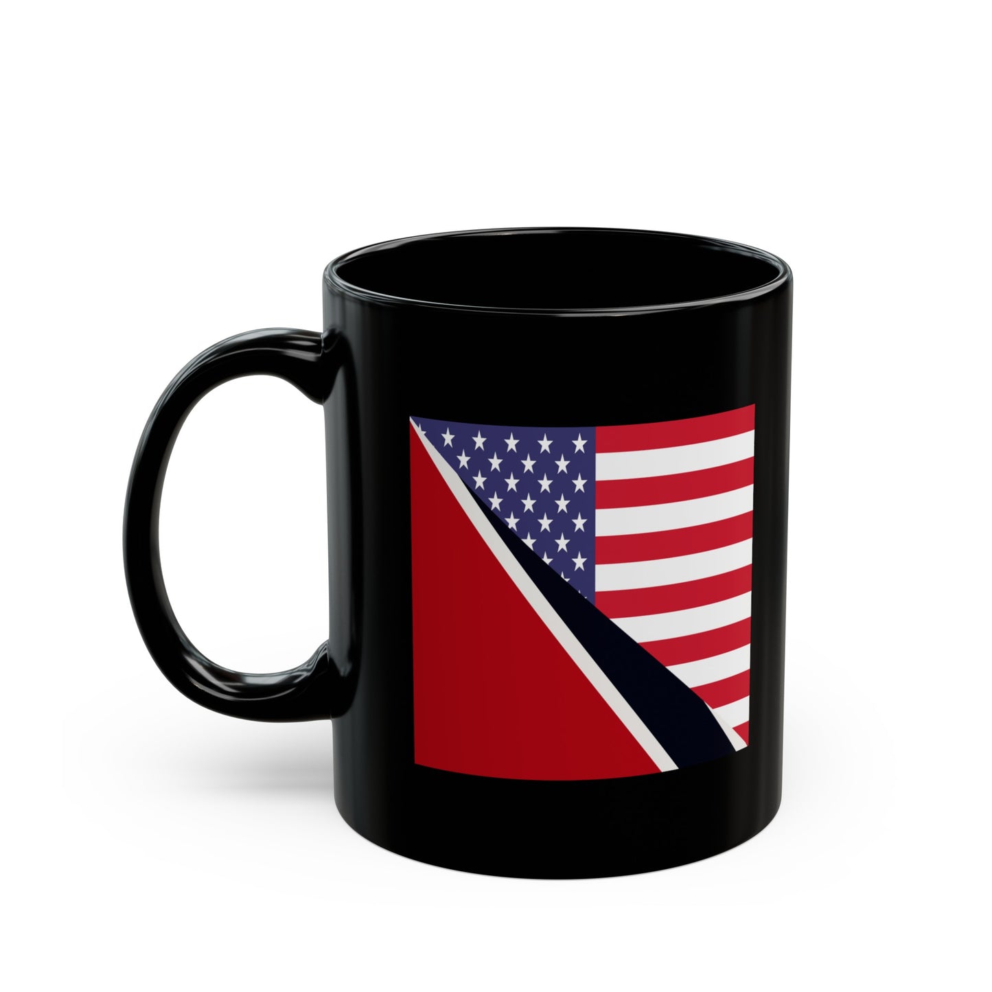 Trinidad American Flag Trini USA Black Mug (11oz, 15oz)