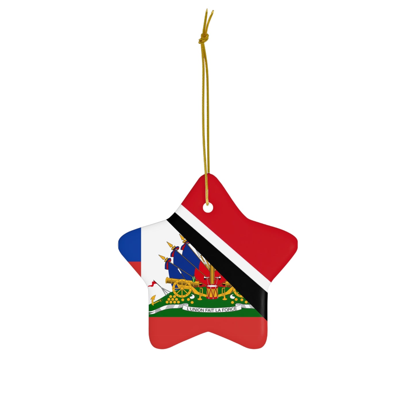 Haitian Trinidad and Tobago Flag Haitian Trini Ceramic Ornament | Christmas Tree Ornaments