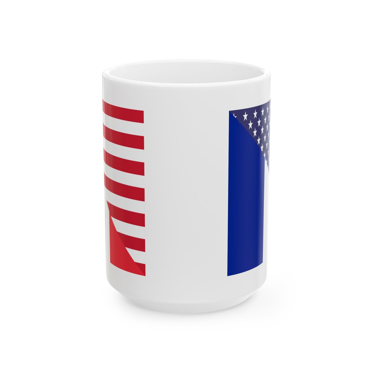 French American Flag France USA Ceramic Mug 11oz, 15oz Cup