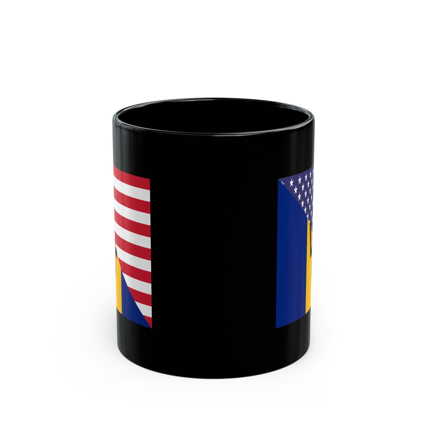 Bajan American Flag Barbados USA Black Mug (11oz, 15oz)