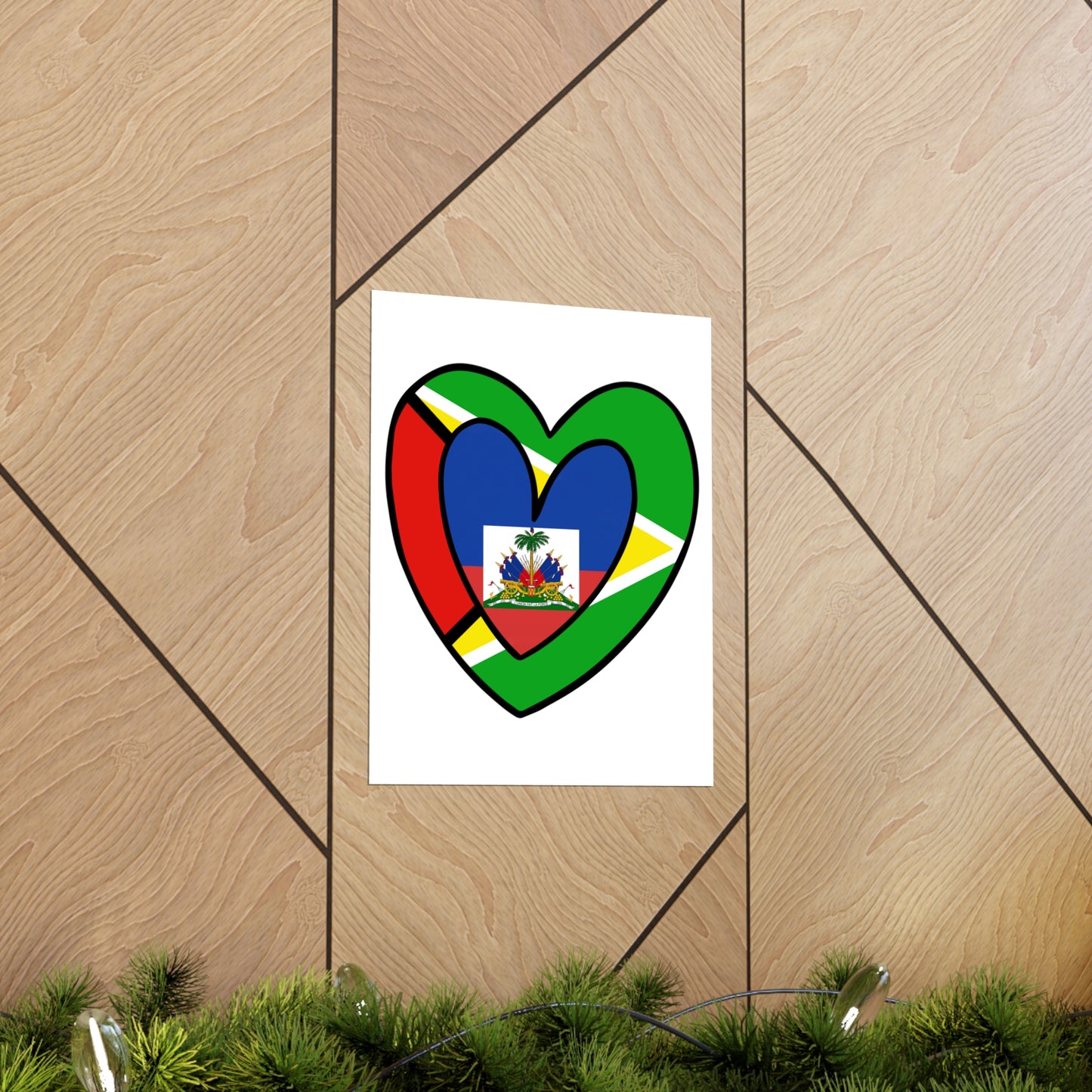 Guyanese Haitian Flag Inner Heart Guyana Haiti  Premium Matte Poster