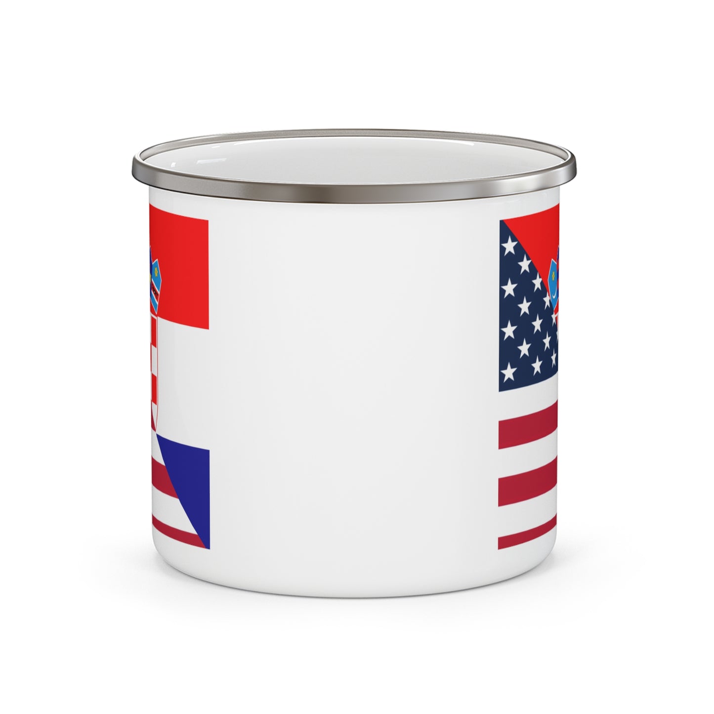 Croatian American Flag Croatia USA 12oz Enamel Mug