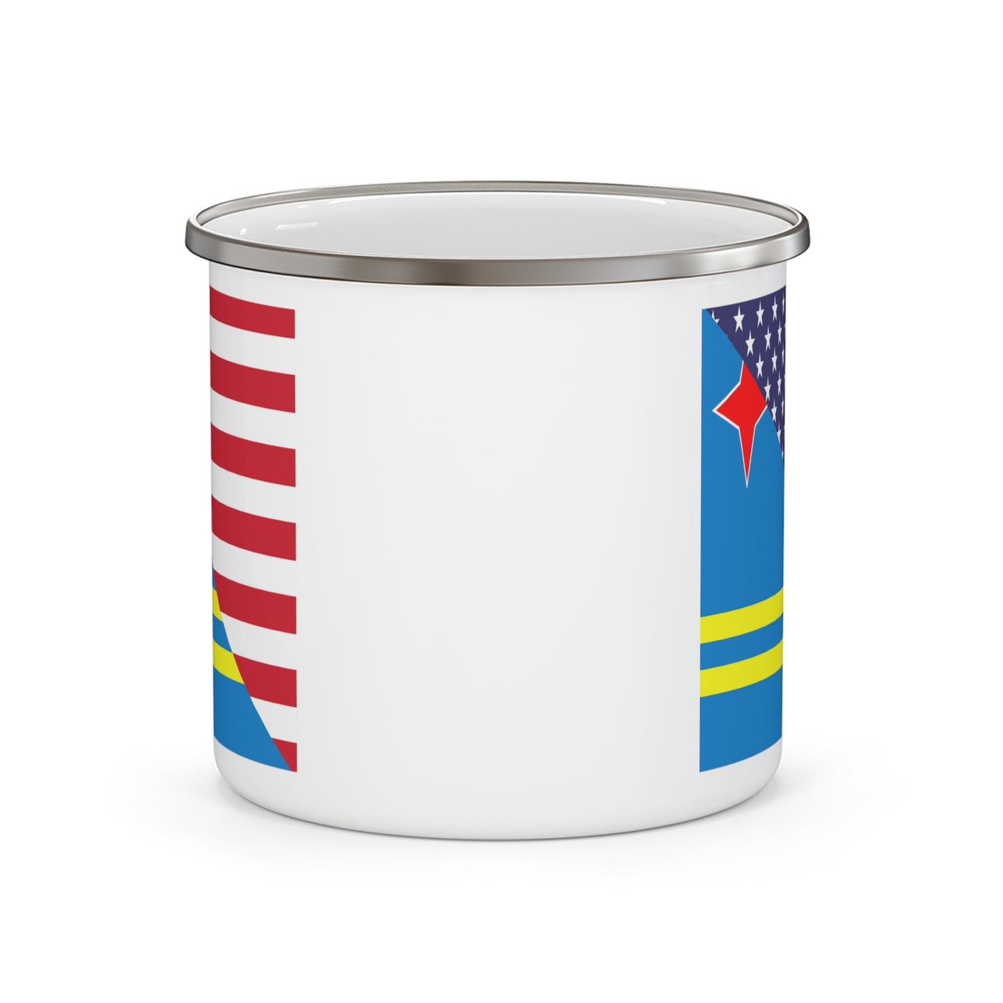 Aruba American Flag Aruban USA 12oz Enamel Mug