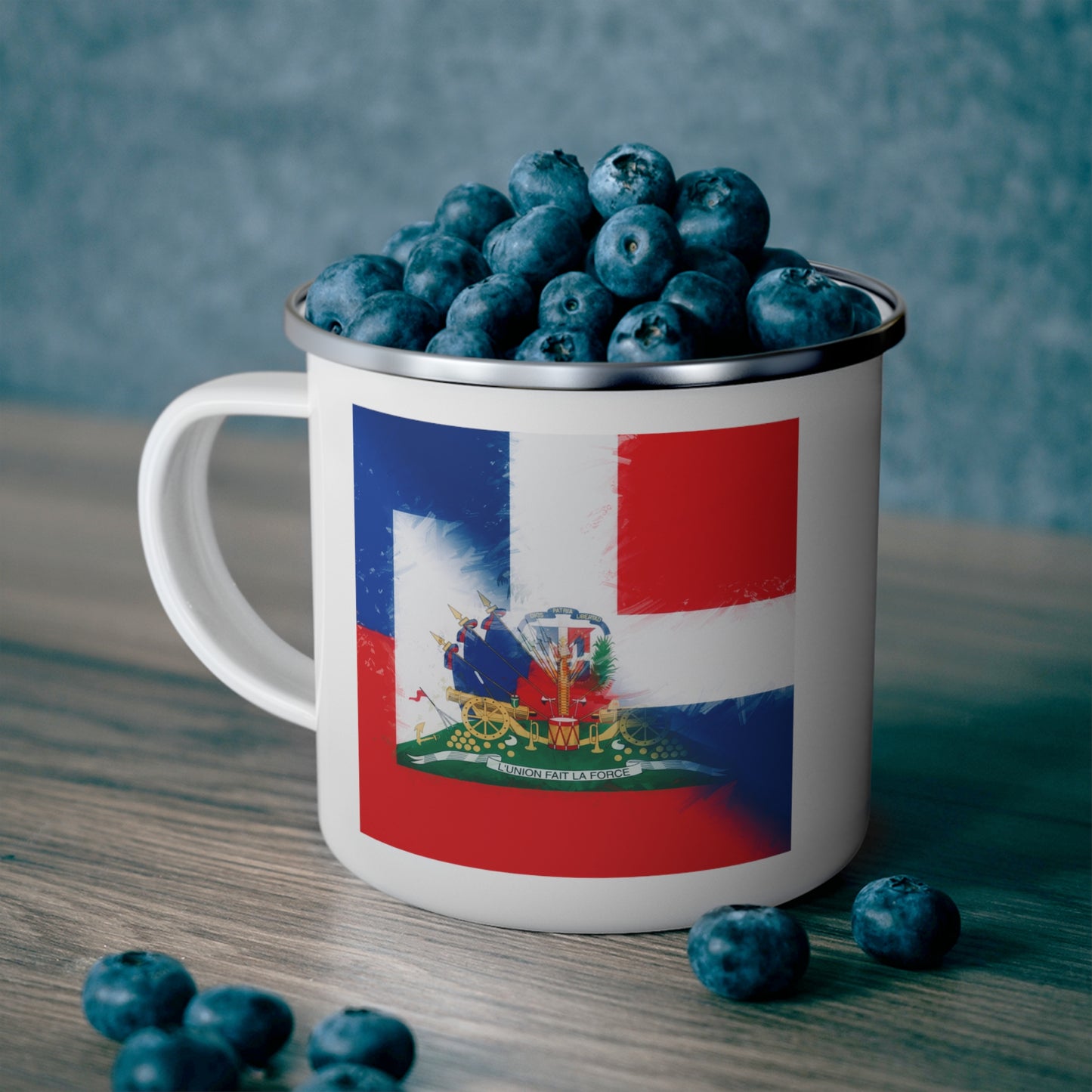 Haiti Dominican Republic Flag | Hispaniola DR Half Haitian Dominican Flag 12oz Enamel Mug