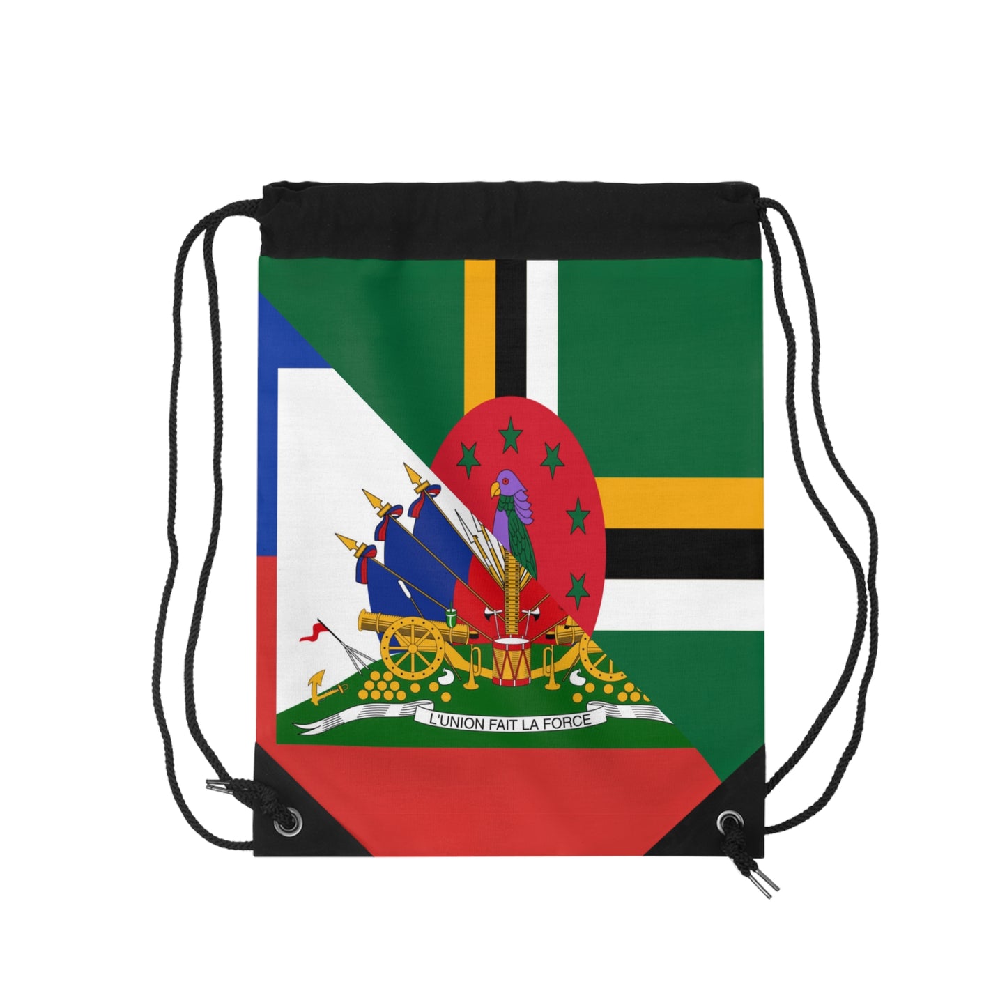 Dominica Haiti Flag Dominican Haitian Drawstring Bag