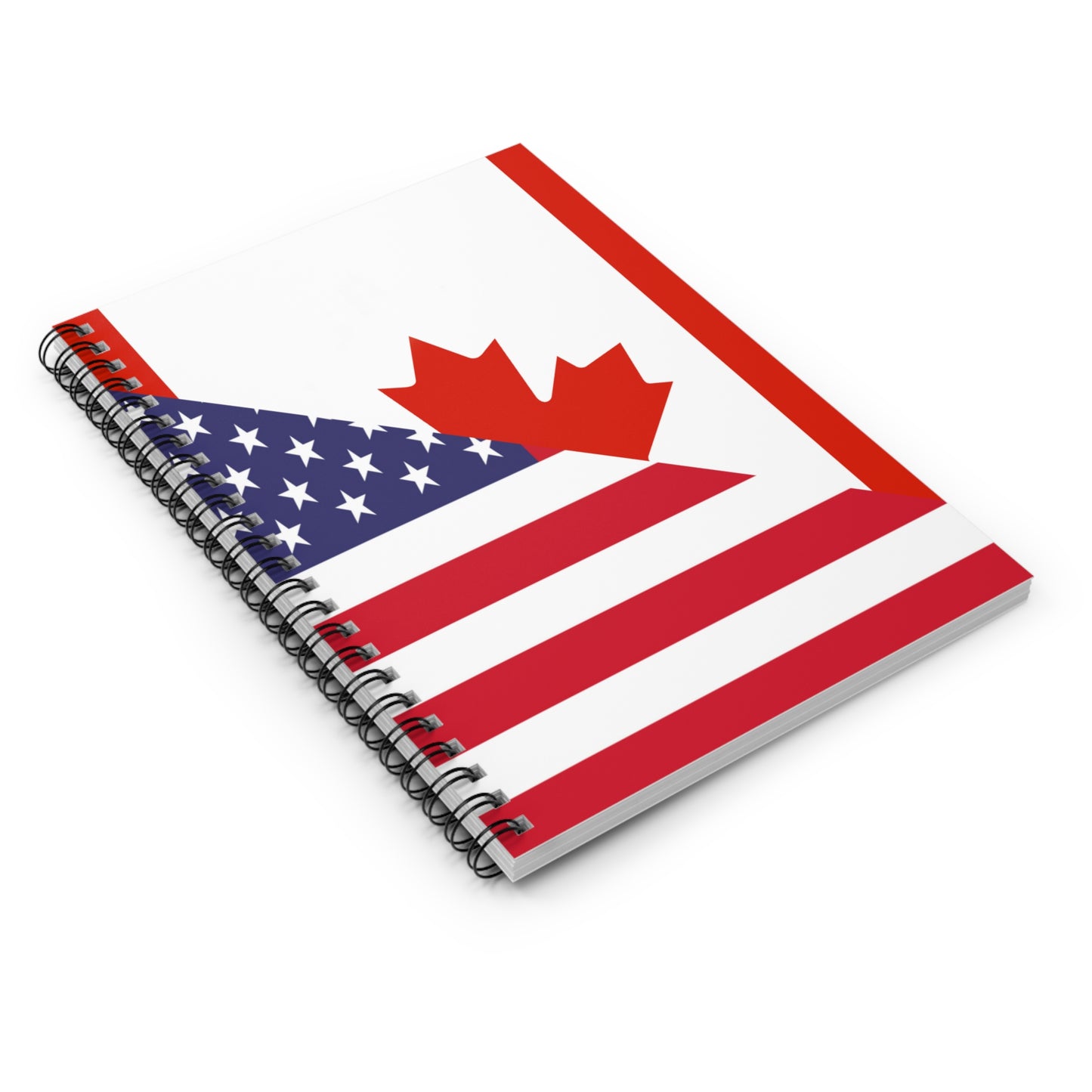 Canadian American Flag Canada USA Spiral Notebook - Ruled Line