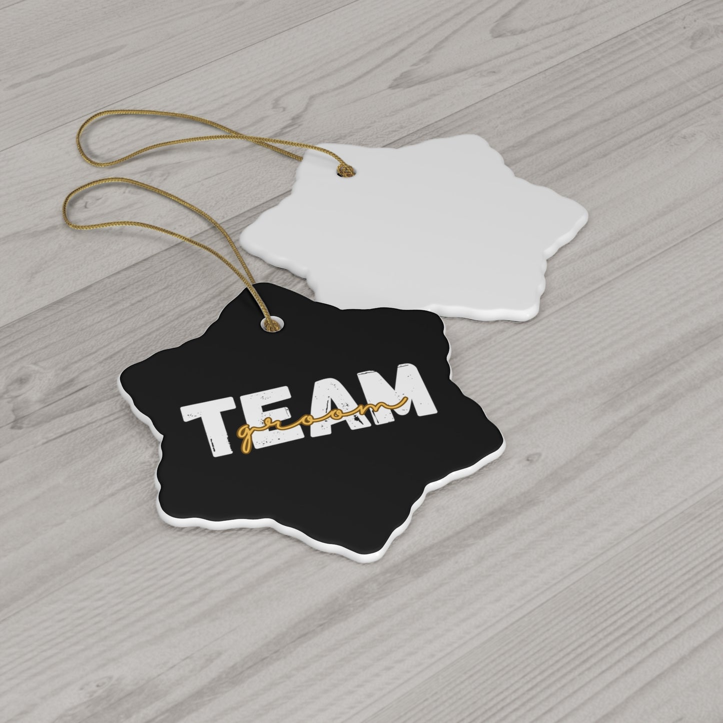 Team Groom Squad Bridal Shower Bachelor Wedding Gift Ceramic Ornament | Christmas Tree Ornaments