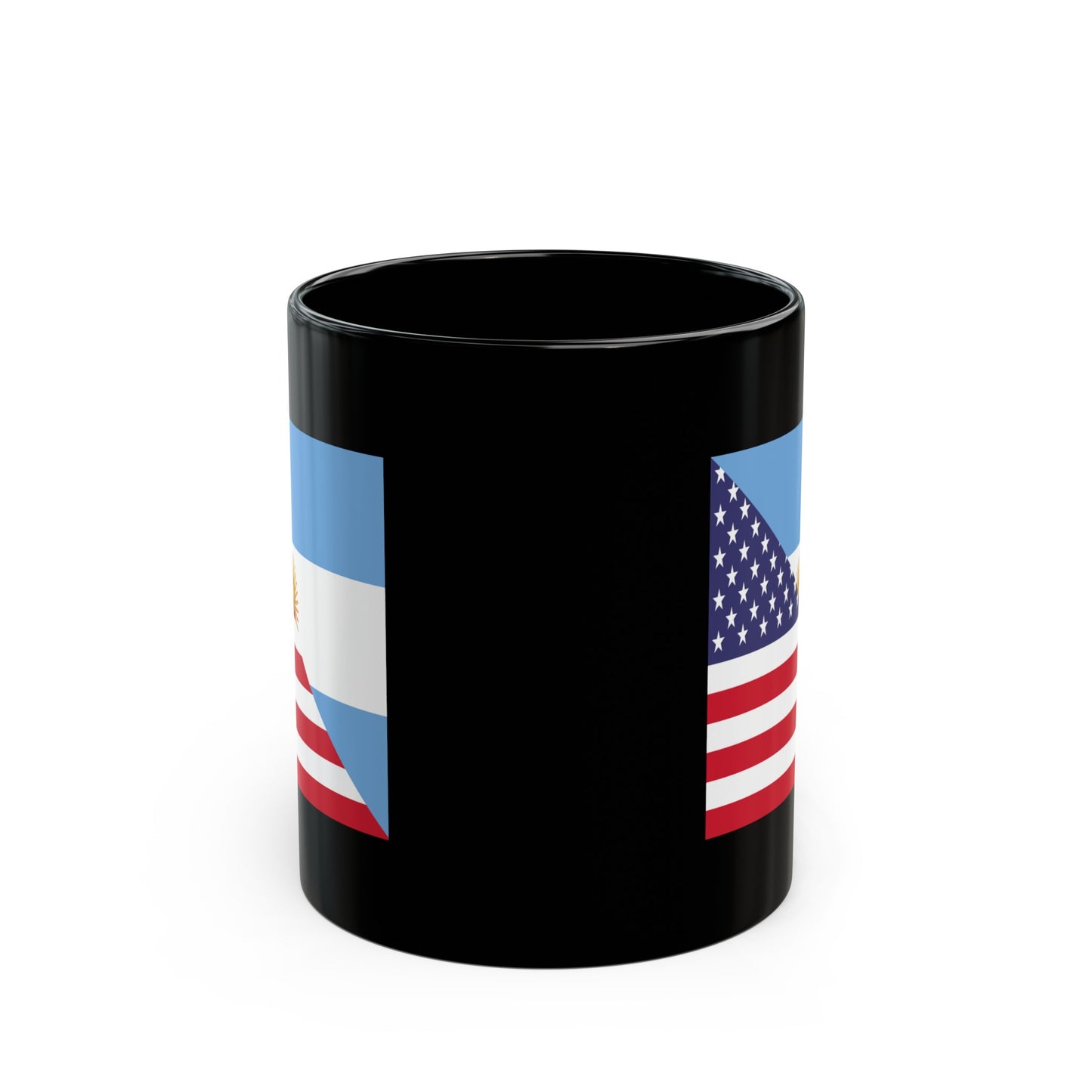 Argentina American Flag Argentinian USA Half Black Mug (11oz, 15oz)