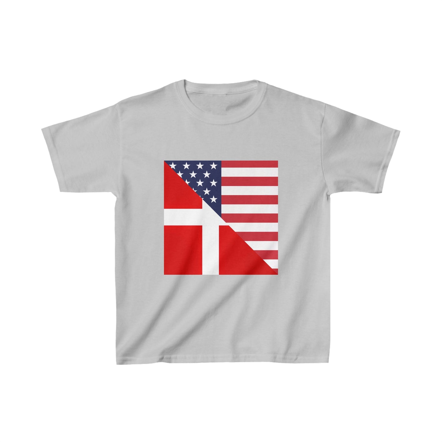 Kids Denmark American Flag Danes Danish USA T-Shirt | Unisex Tee Shirt