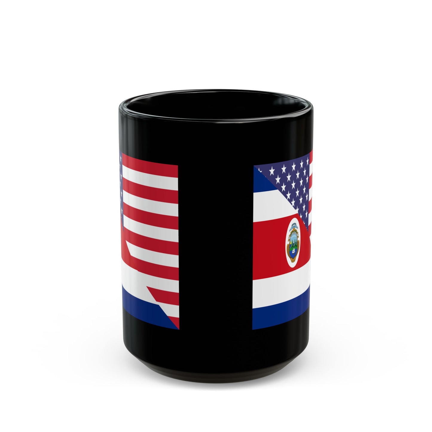 Costa Rican American Flag USA Black Mug (11oz, 15oz)