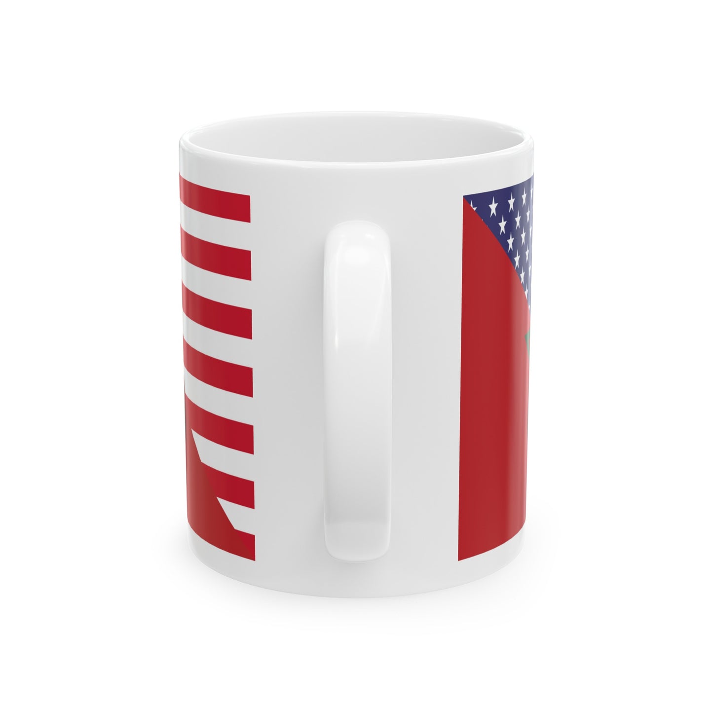 Moroccan American Flag Morocco USA Ceramic Mug 11oz, 15oz Cup