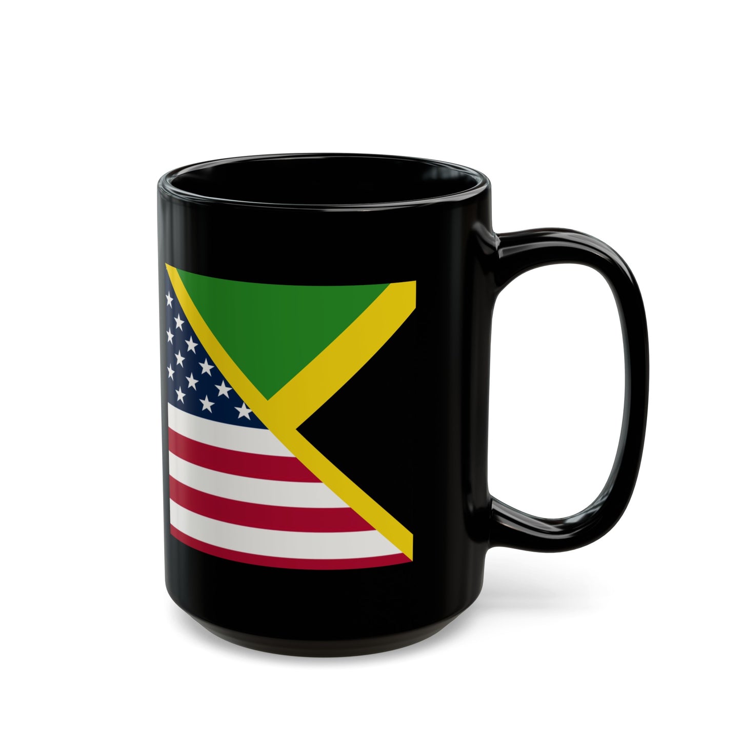 Jamaican American Flag Jamaica USA Black Mug (11oz, 15oz)