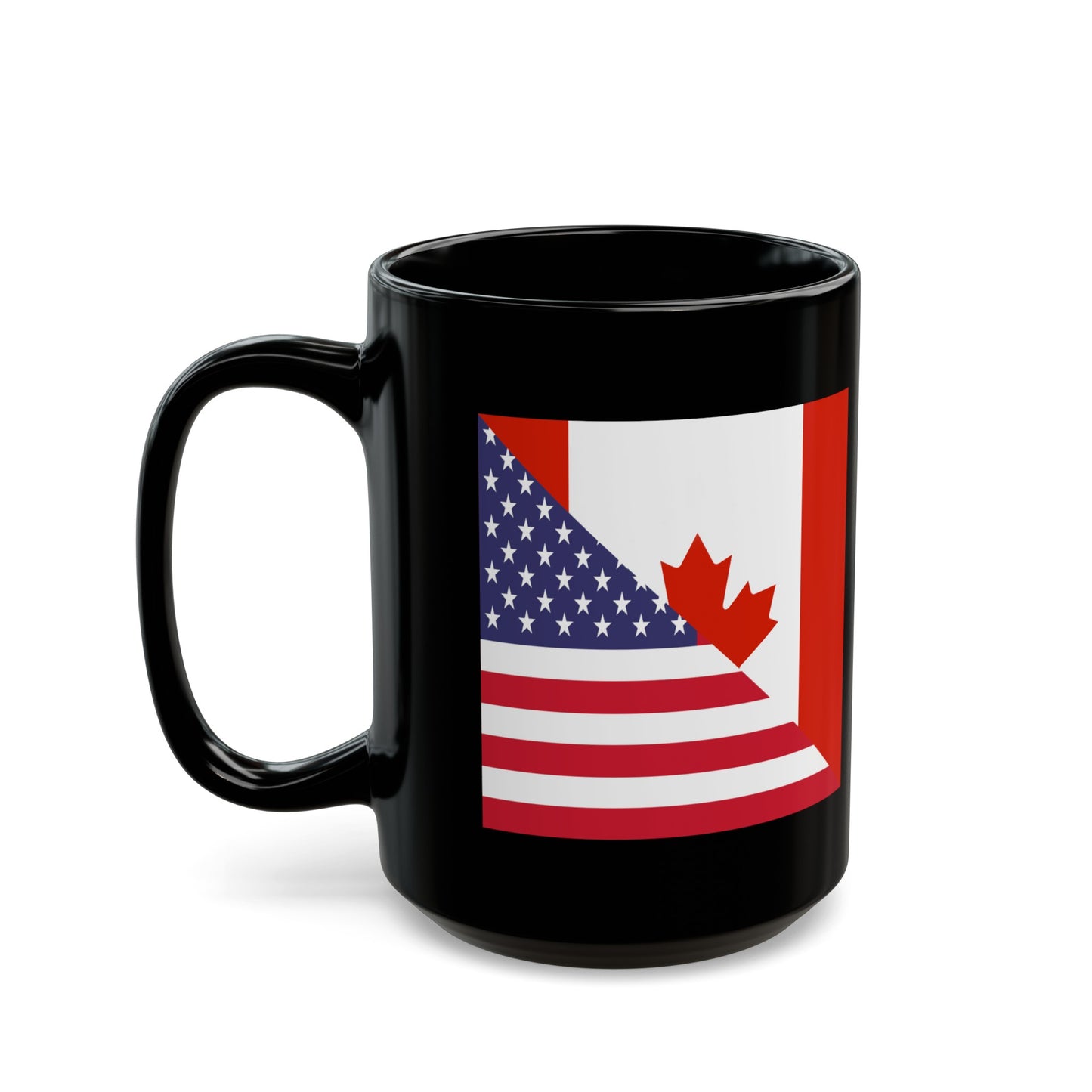 Canadian American Flag Canada USA Black Mug (11oz, 15oz)