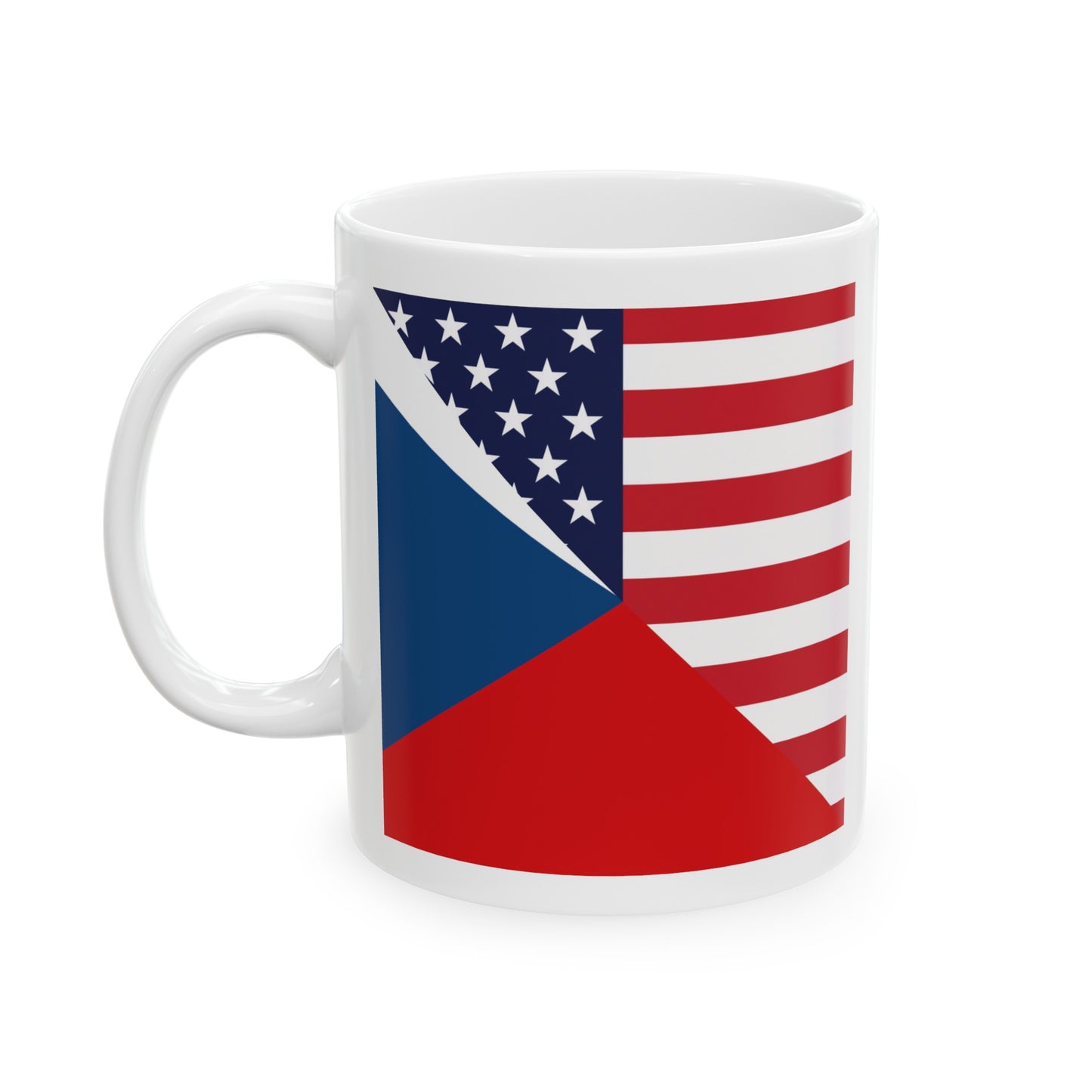 Czech Republic American Flag Czechia USA  Ceramic Mug 11oz, 15oz Cup