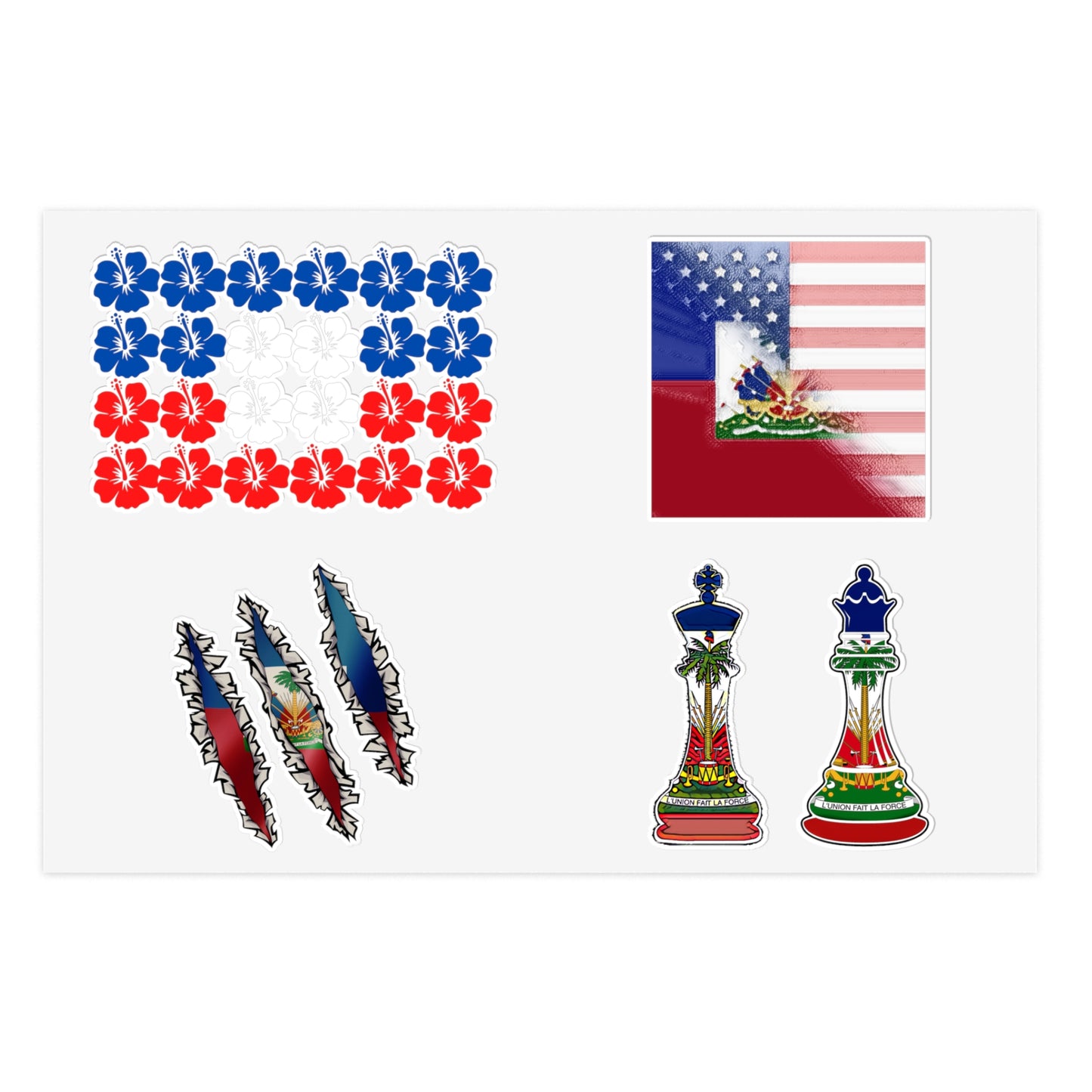 Haitian Flag Sticker Sheets | Ayiti Haiti USA Queen King