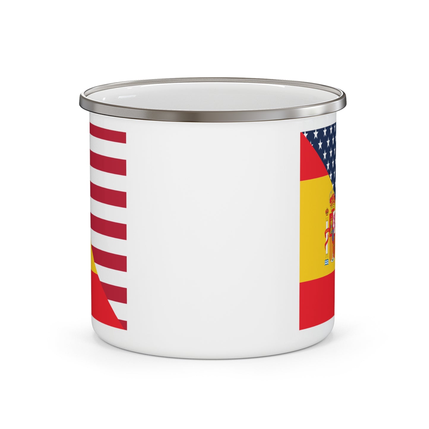 Spain American Flag Half Spanish USA 12oz Enamel Mug