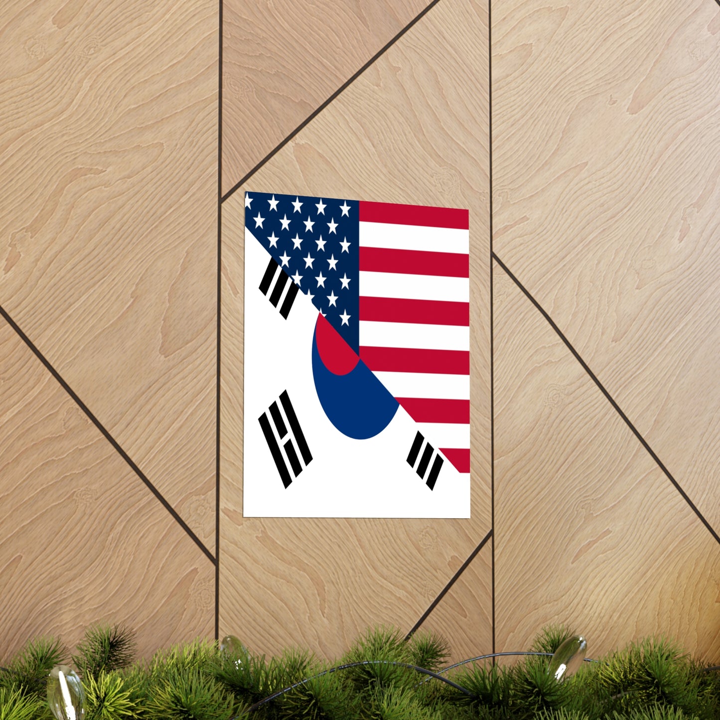 South Korean American Flag Half South Korea USA Premium Matte Poster