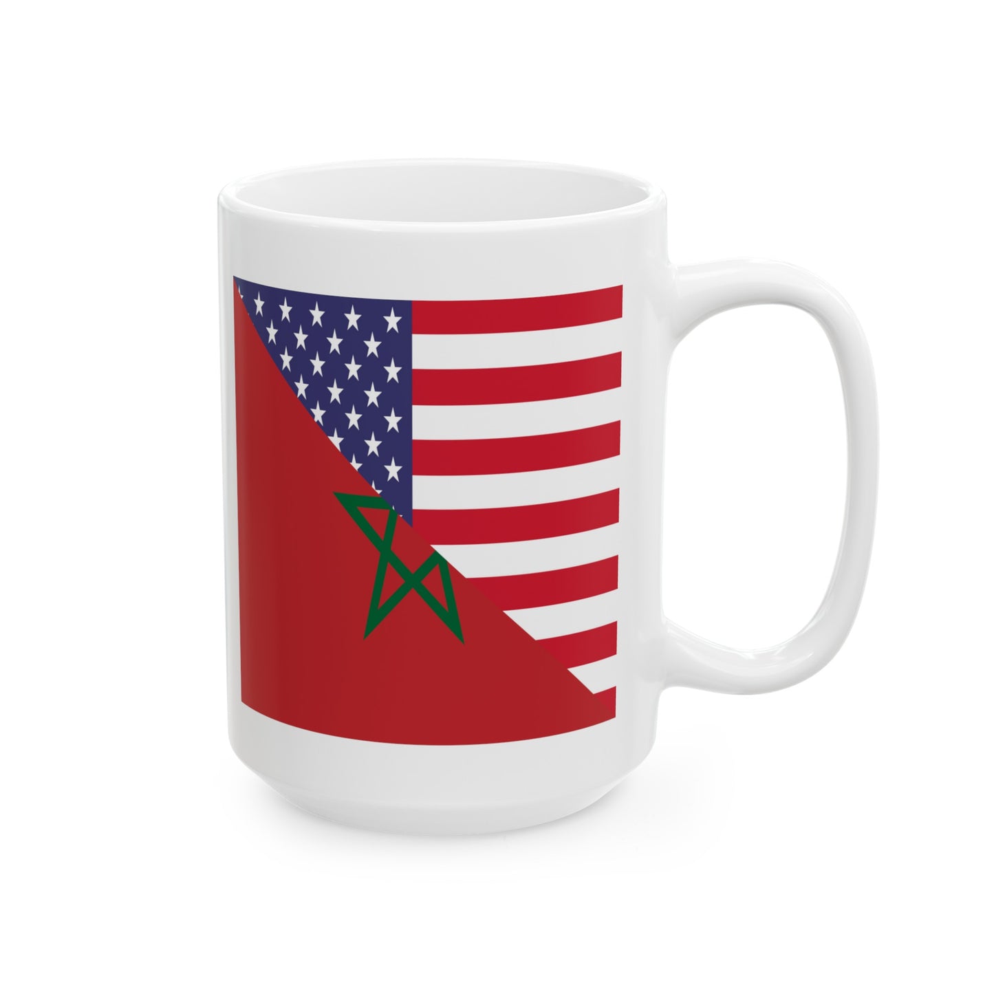 Moroccan American Flag Morocco USA Ceramic Mug 11oz, 15oz Cup