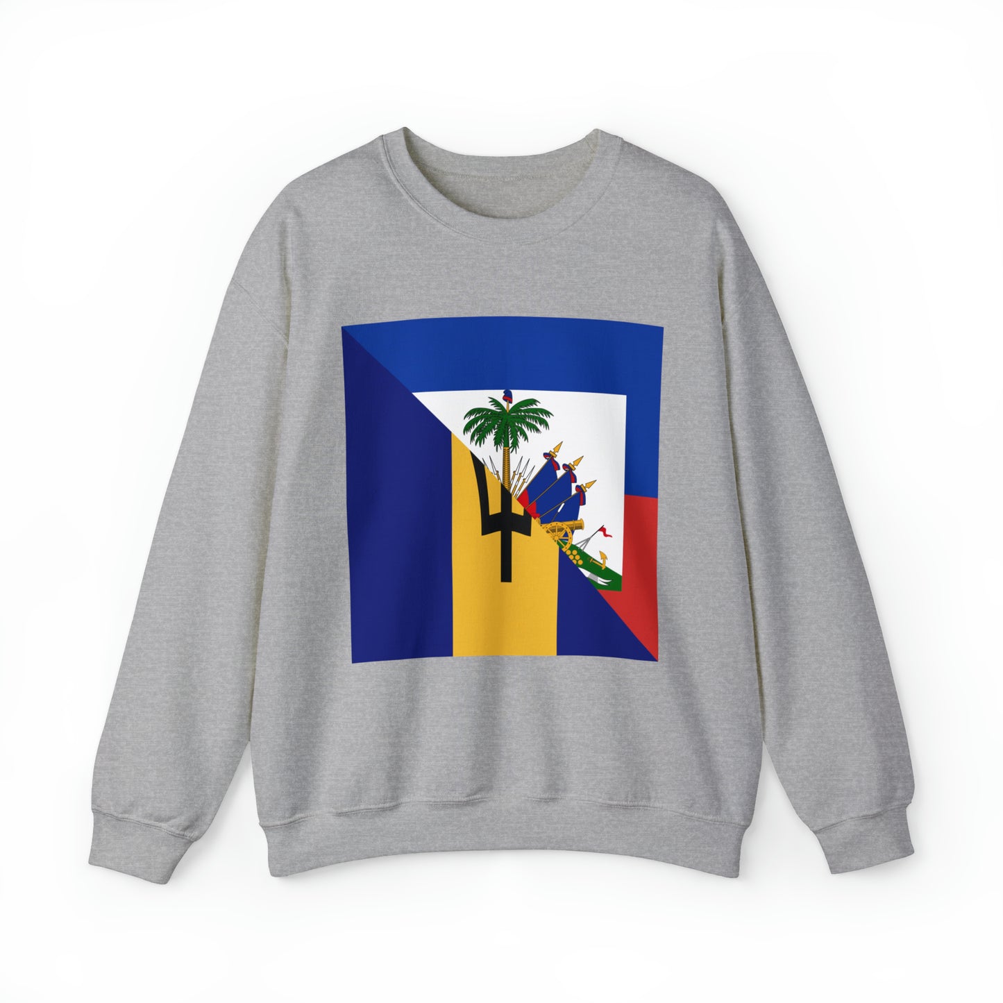 Haitian Bajan Flag Half Haiti Barbados Unisex Sweatshirt