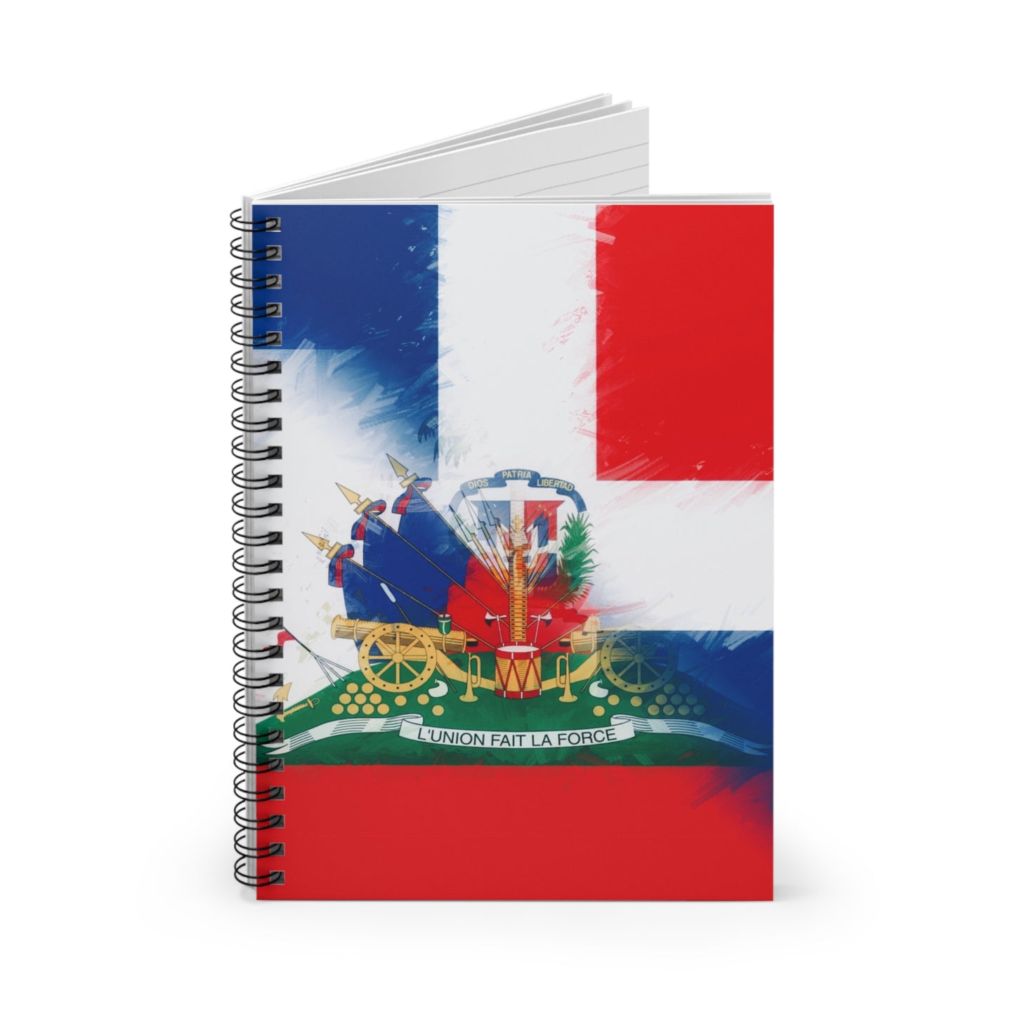 Haiti DR Flag Painted Haitian Dominican Spiral Notebook - Ruled Line