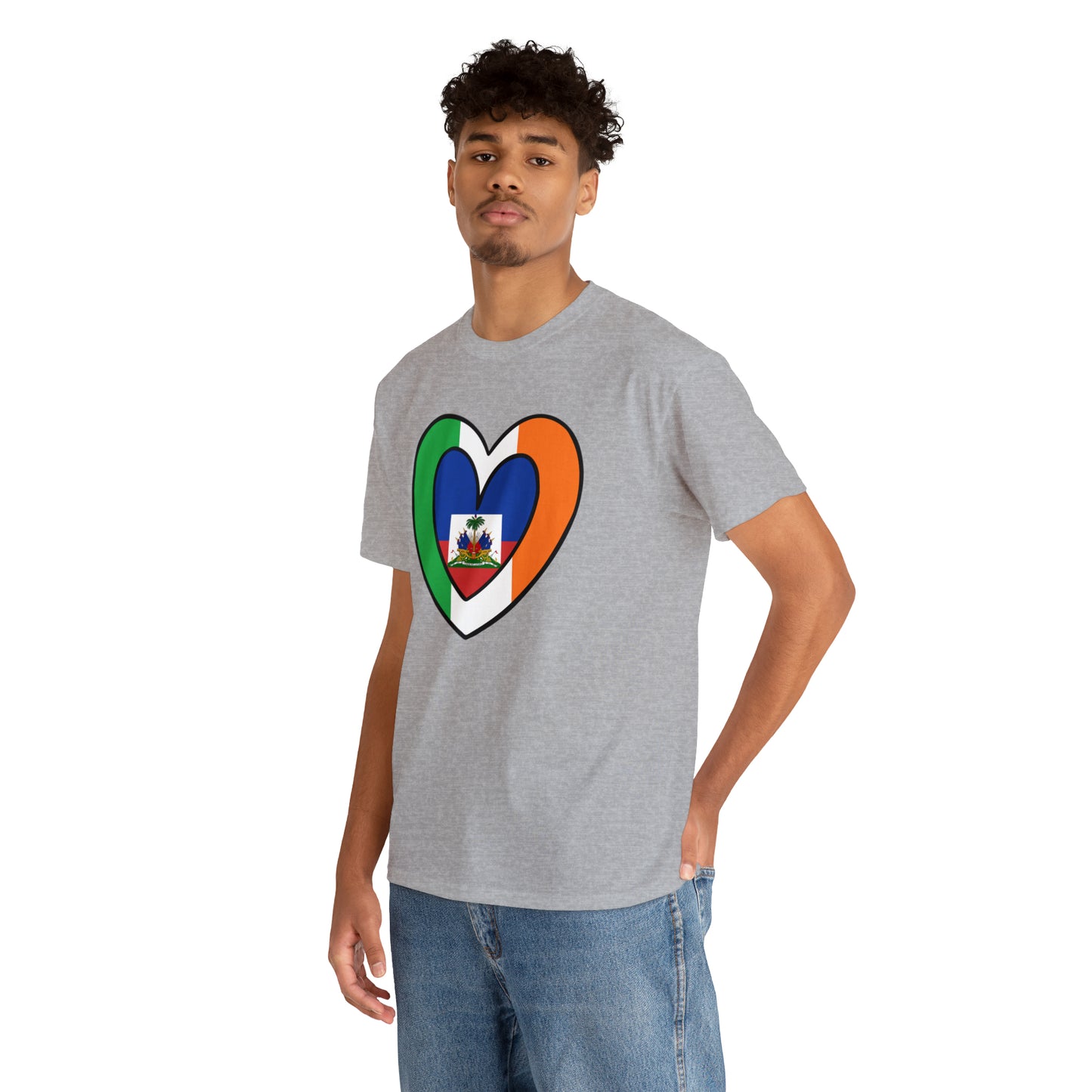 Haitian Irish Flag Heart Half Haiti Ireland T-Shirt | Unisex Tee Shirt