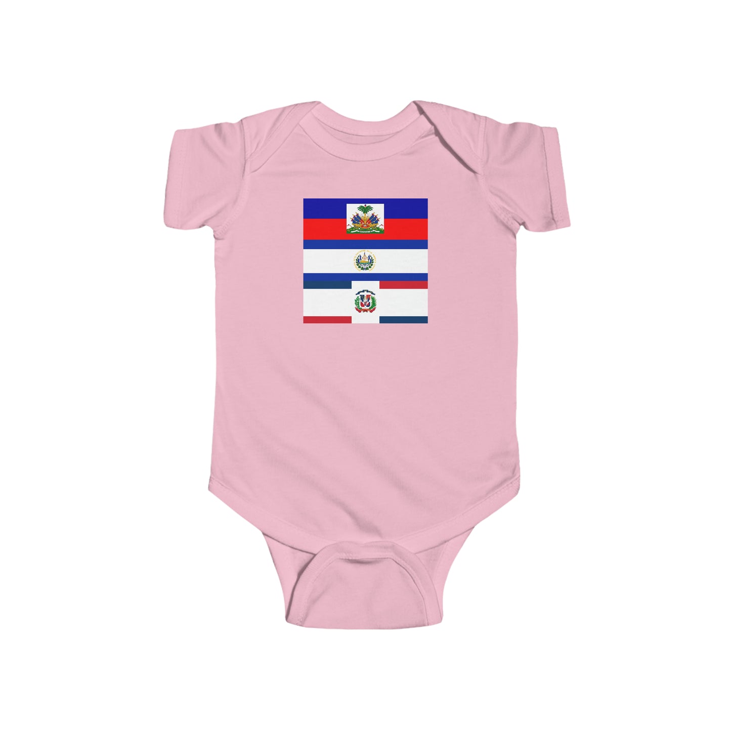 Haitian Salvadorian Dominican Flag Baby Bodysuit