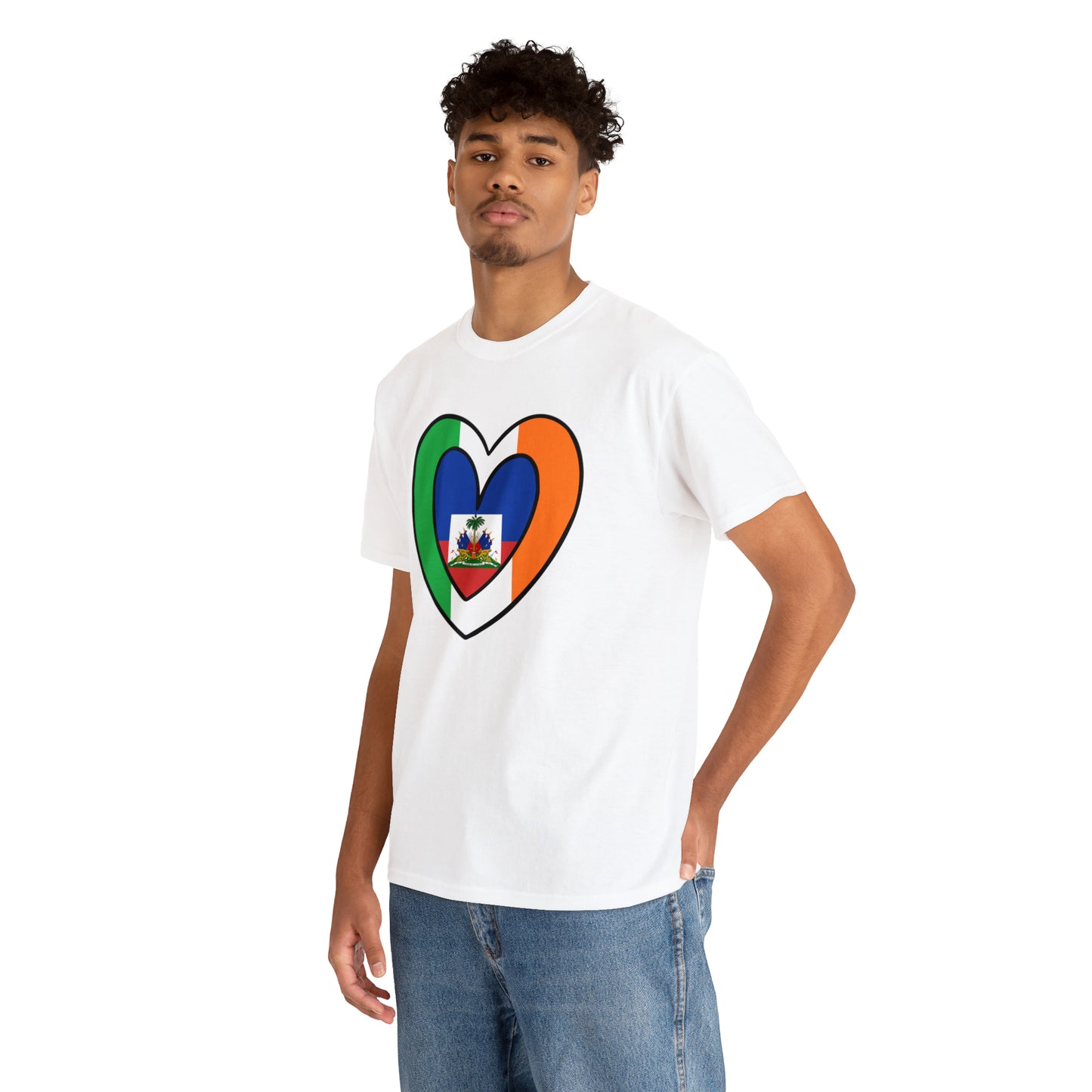 Haitian Irish Flag Heart Half Haiti Ireland T-Shirt | Unisex Tee Shirt