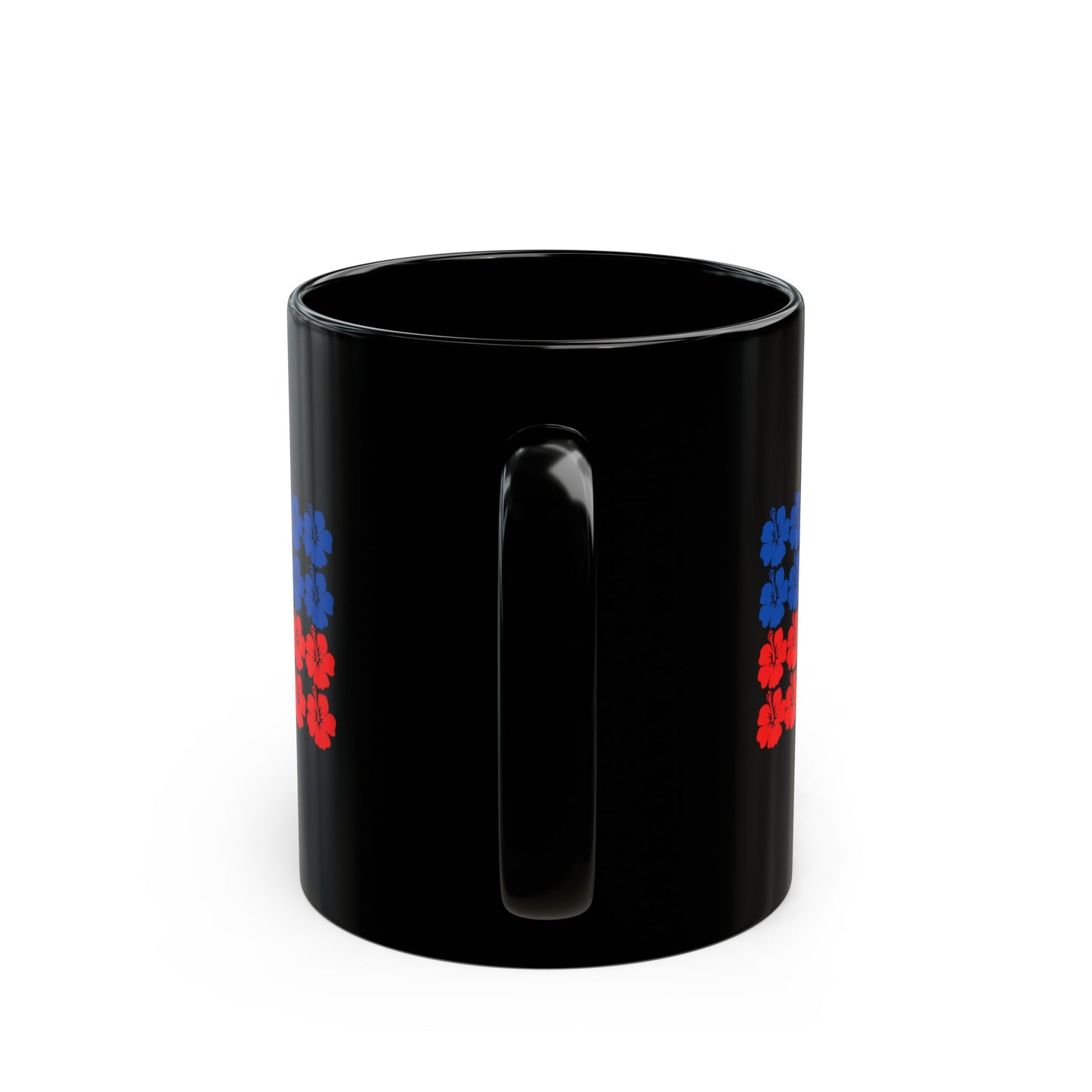 Hibiscus Haitian Flag Haiti Black Mug (11oz, 15oz)