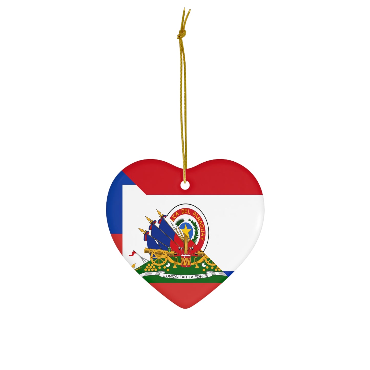 Haitian Paraguayan Flag | Haiti Paraguay Ceramic Ornament | Christmas Tree Ornaments