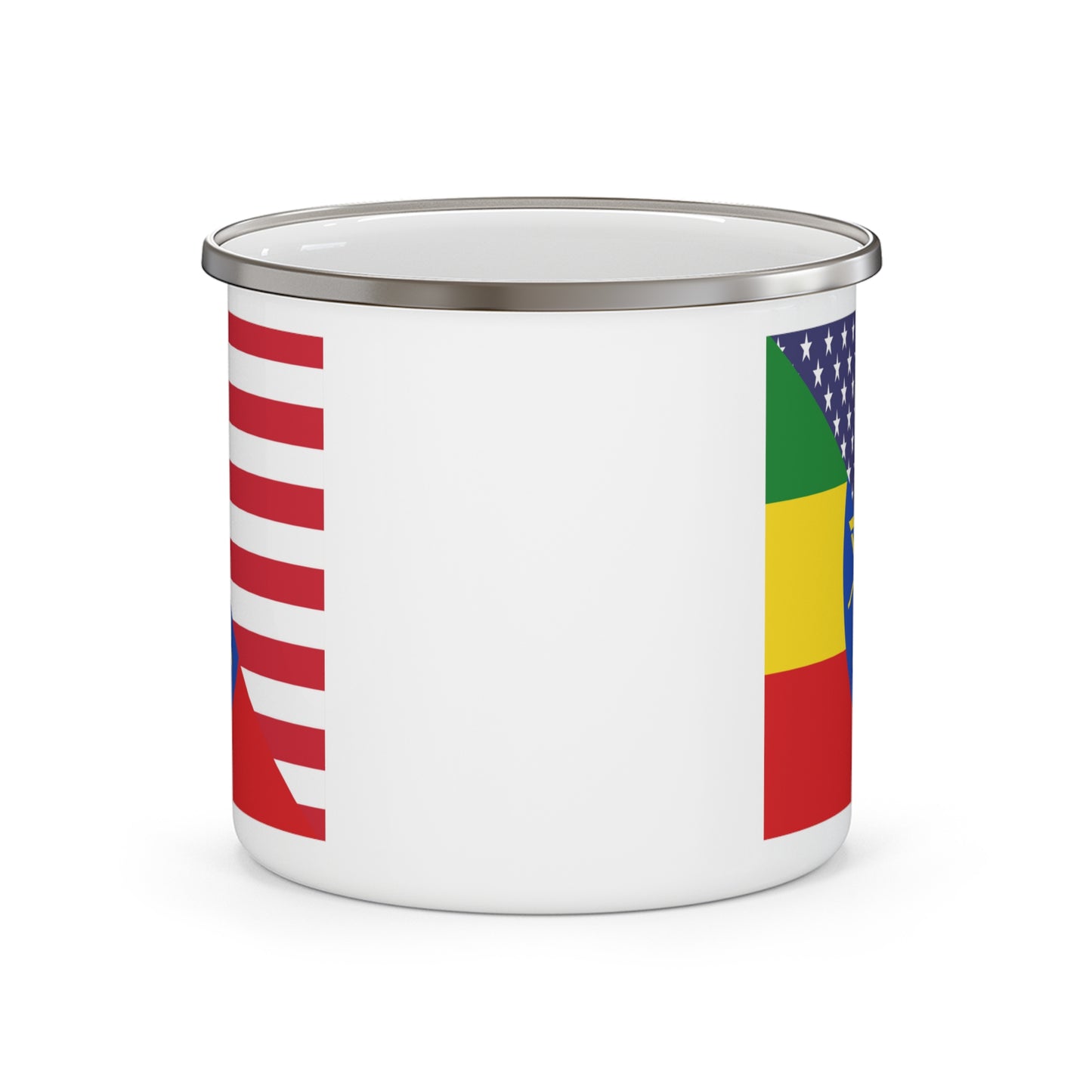 Ethiopian American Flag Ethiopia USA 12oz Enamel Mug