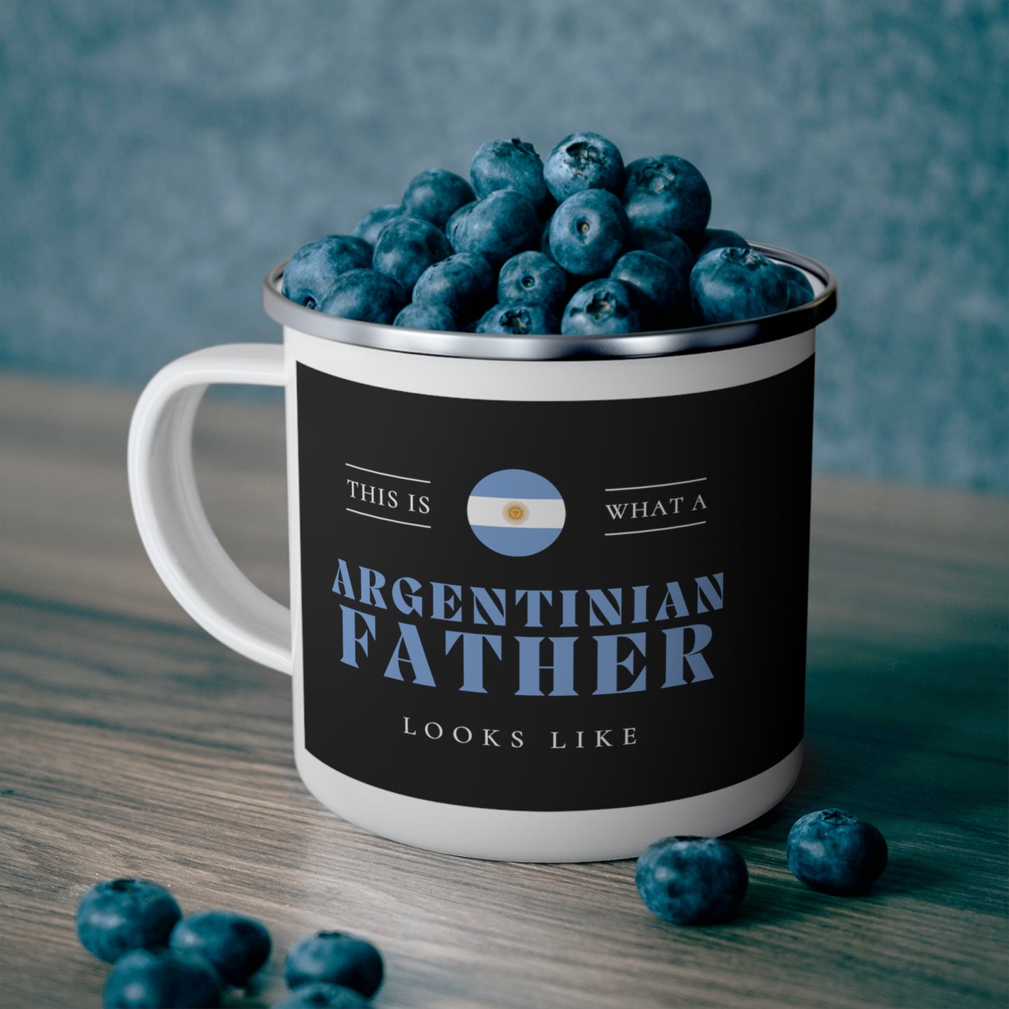 Argentinian Dad Looks Like Argentina Father 12oz Enamel Mug