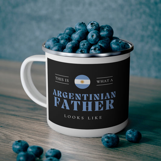 Argentinian Dad Looks Like Argentina Father 12oz Enamel Mug