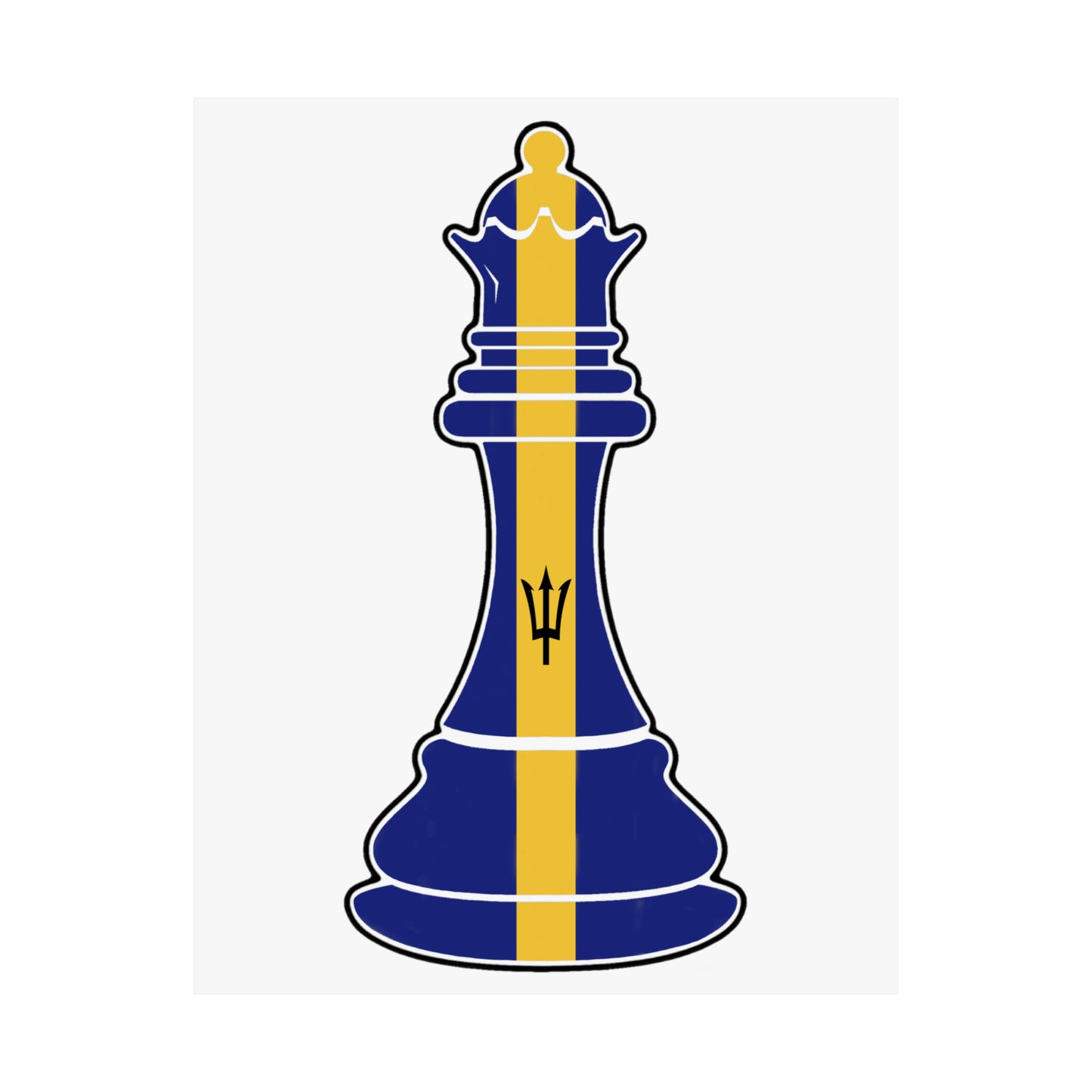 Bajan Queen Flag Chess Piece Barbados Premium Matte Poster