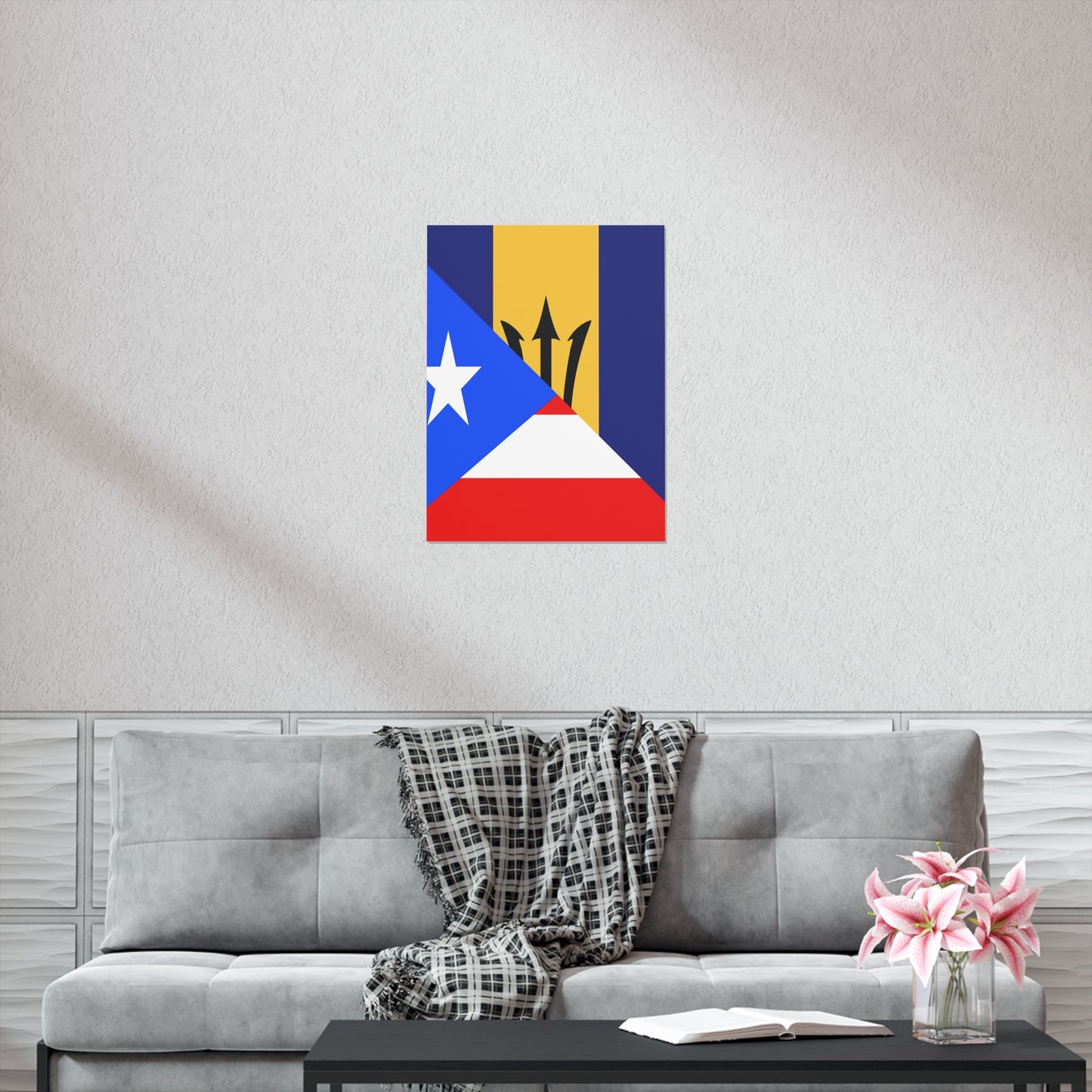 Bajan Puerto Rican Flag Puerto Rico Barbados Premium Matte Poster