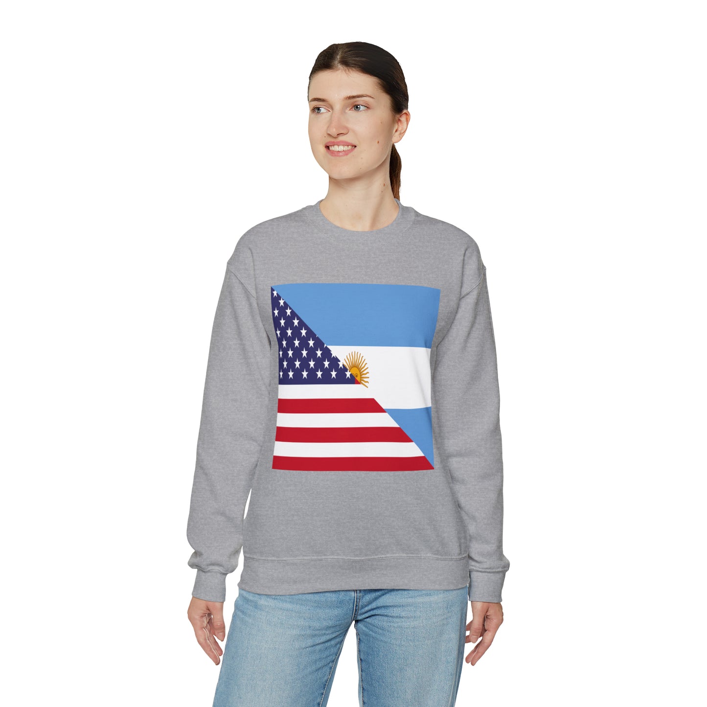 Argentina American Flag Argentinian USA Half Unisex Sweatshirt