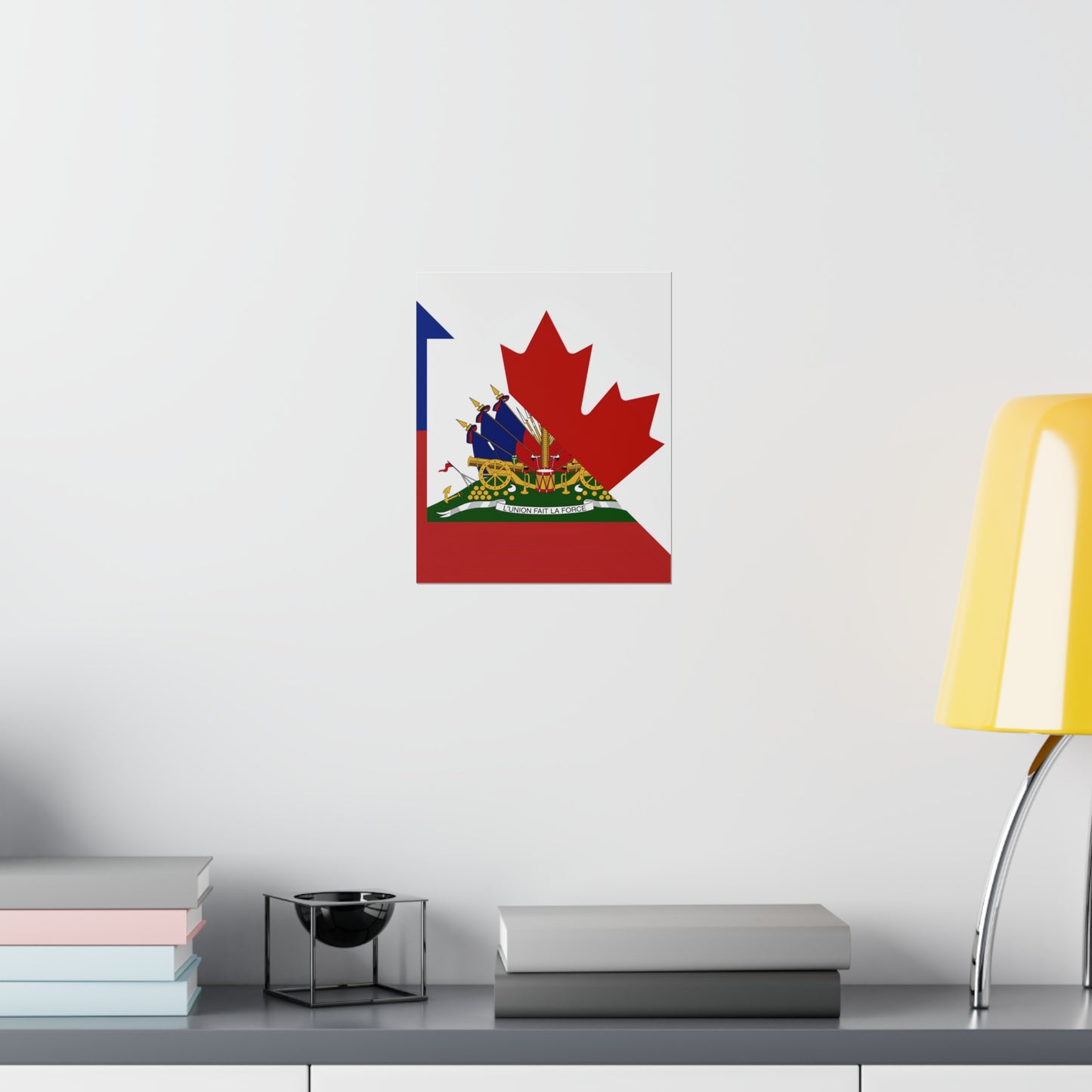 Haitian Canadian Flag | Half Haiti Canada Canadien Premium Matte Poster