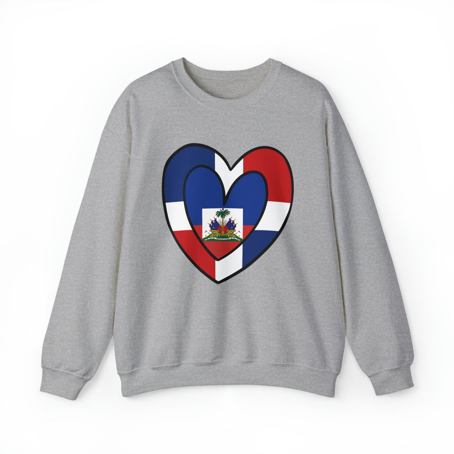 Dominican Haitian Flag Inner Heart DR Republic Haiti  Unisex Sweatshirt