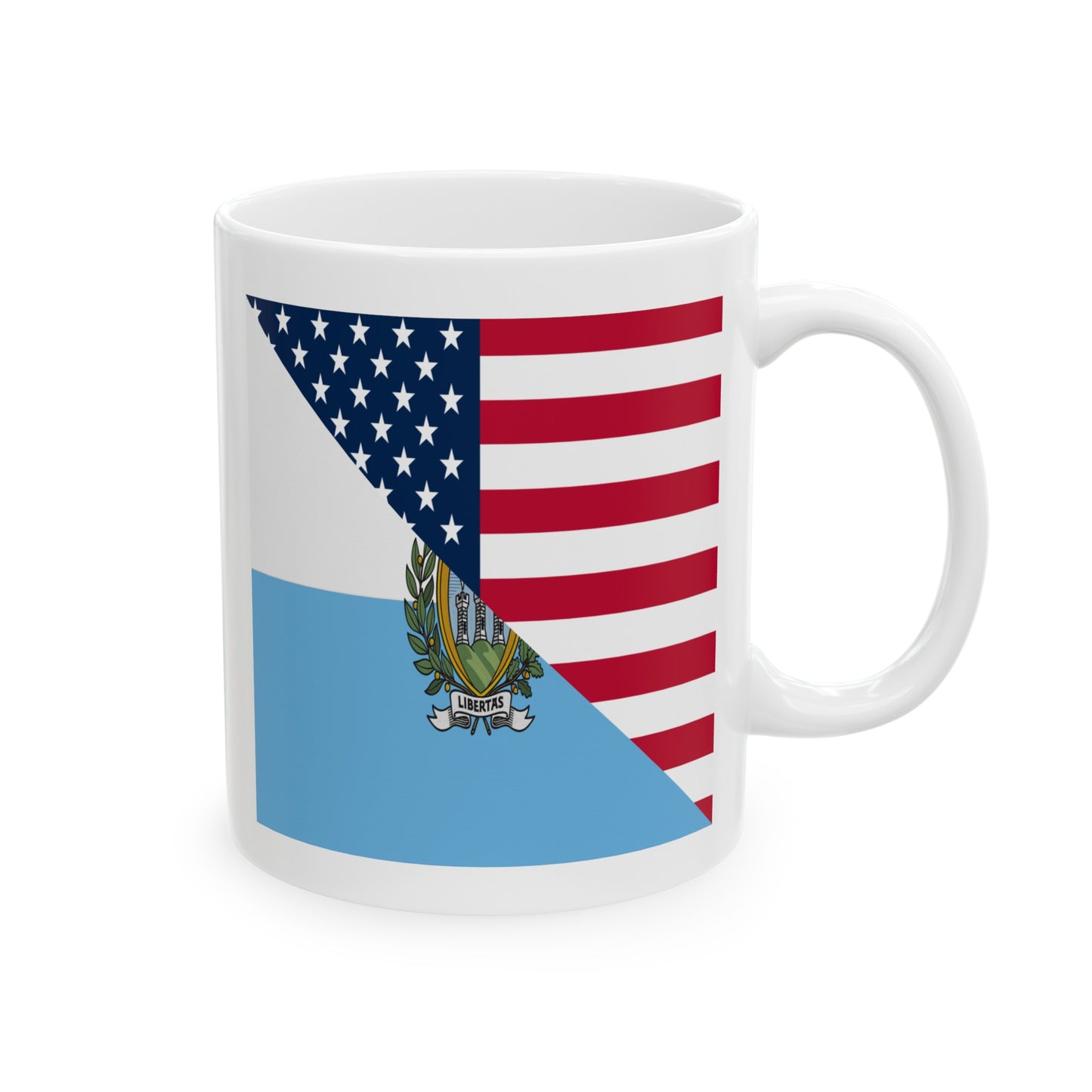 San Marino American Flag Half Sammarinese USA Ceramic Mug 11oz, 15oz Cup