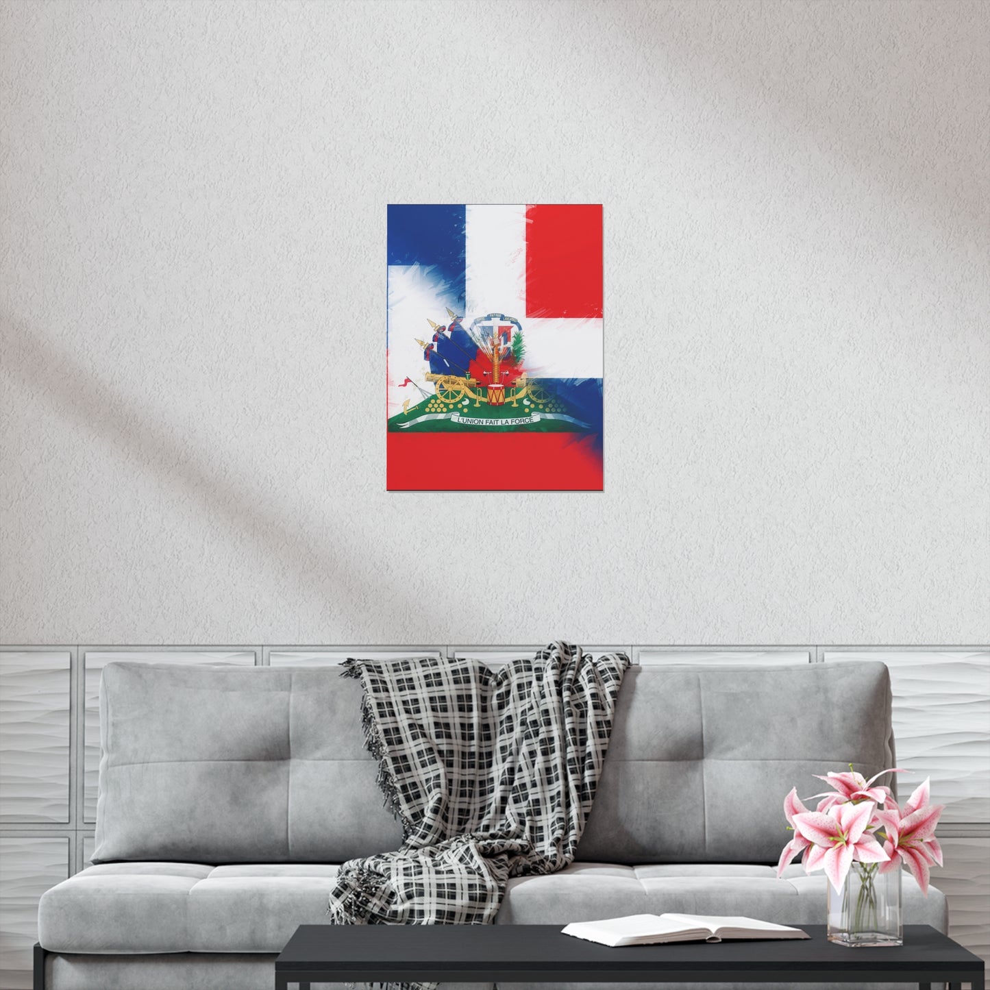 Haiti Dominican Republic Flag | Hispaniola DR Half Haitian Dominican Flag Premium Matte Poster