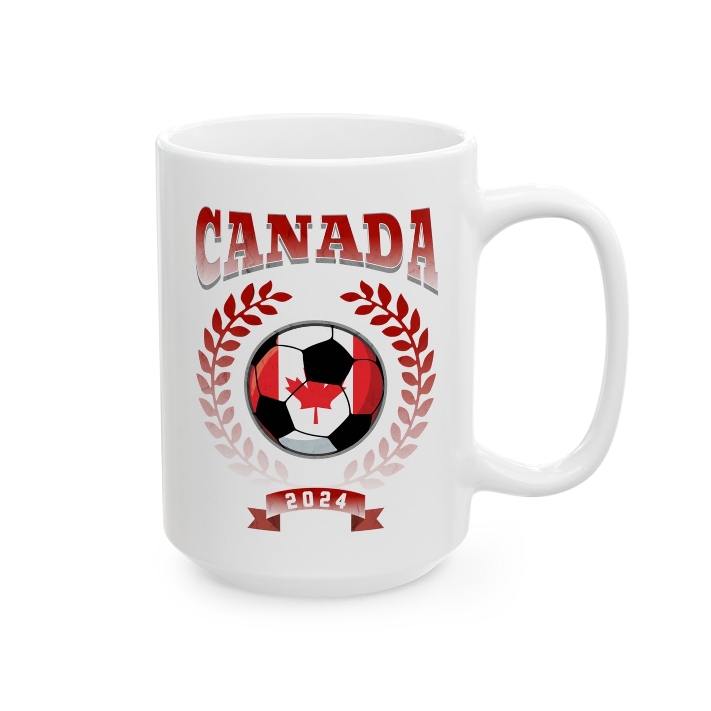 Canada 2024 Soccer Football Championship Games Canadian Team Ceramic Mug 11oz, 15oz Cup