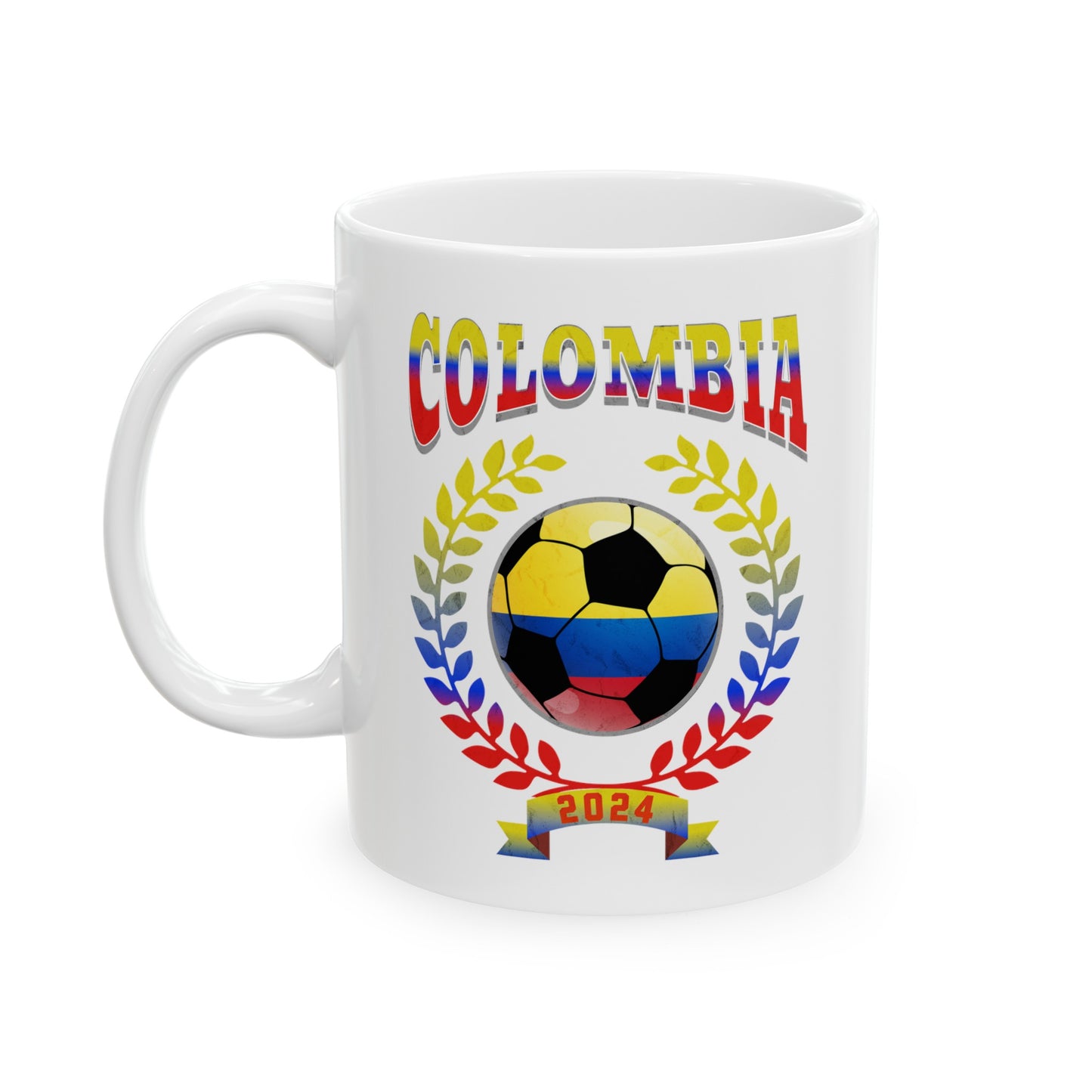 Colombia 2024 Soccer Football Championship Games Colombian Team Ceramic Mug 11oz, 15oz Cup