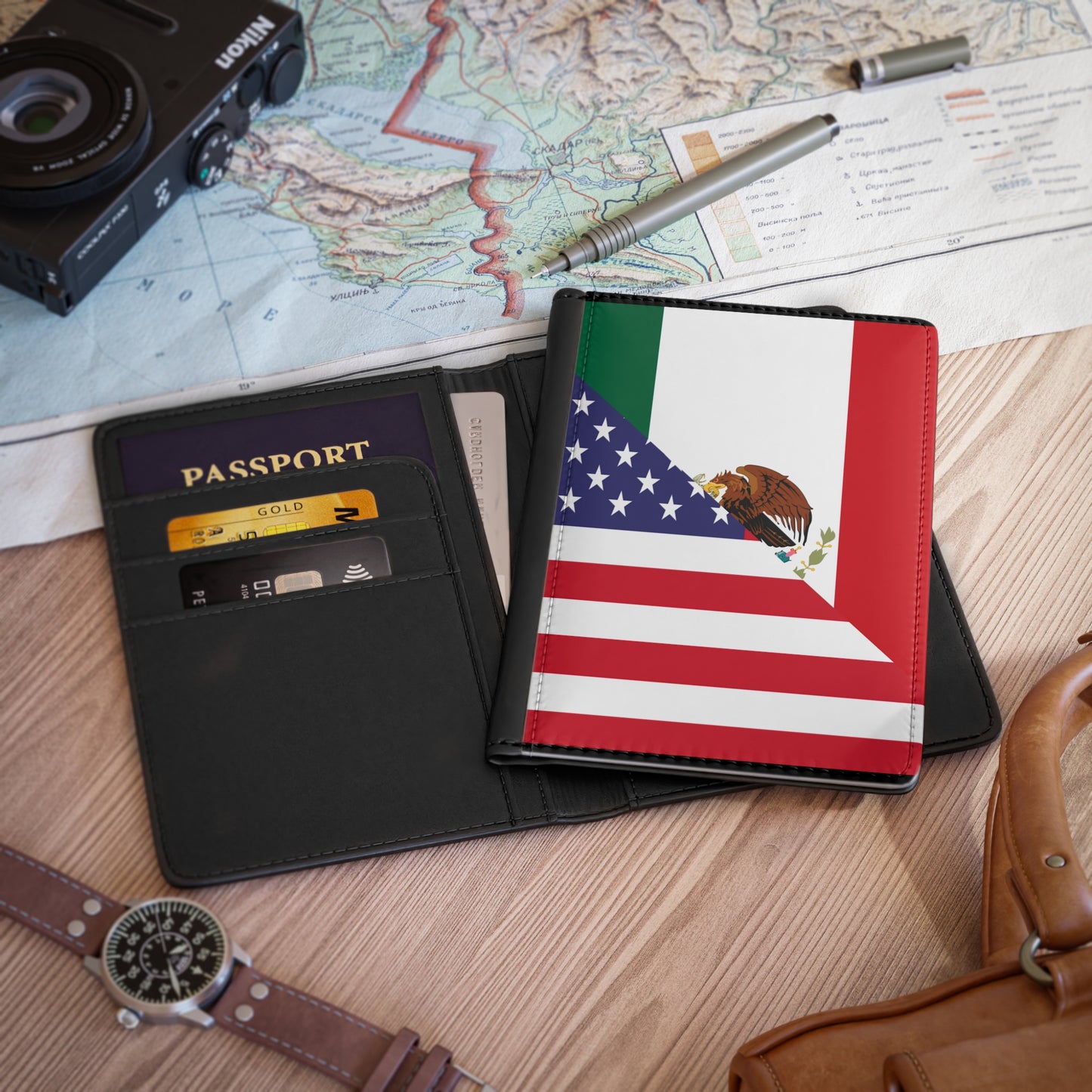 Mexican American Passport Cover | Mexico USA Travel