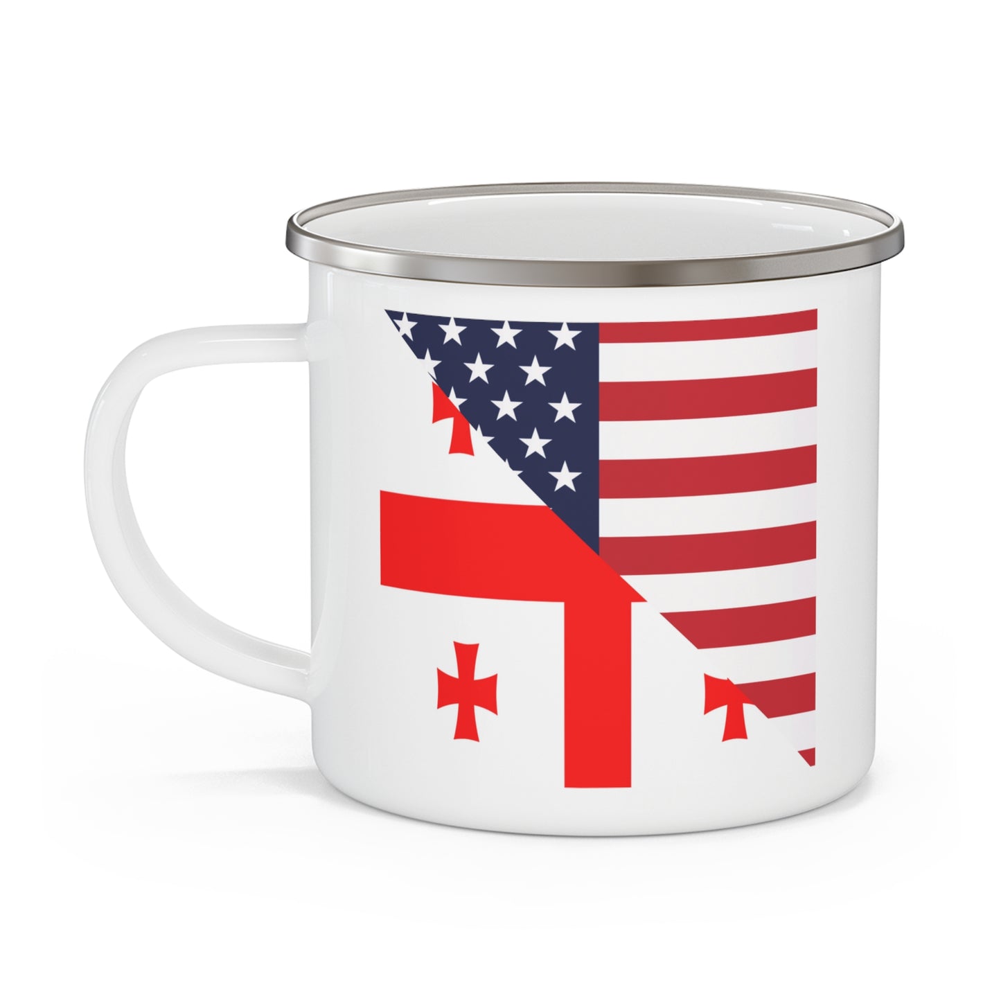 Georgian American Flag Georgia USA 12oz Enamel Mug