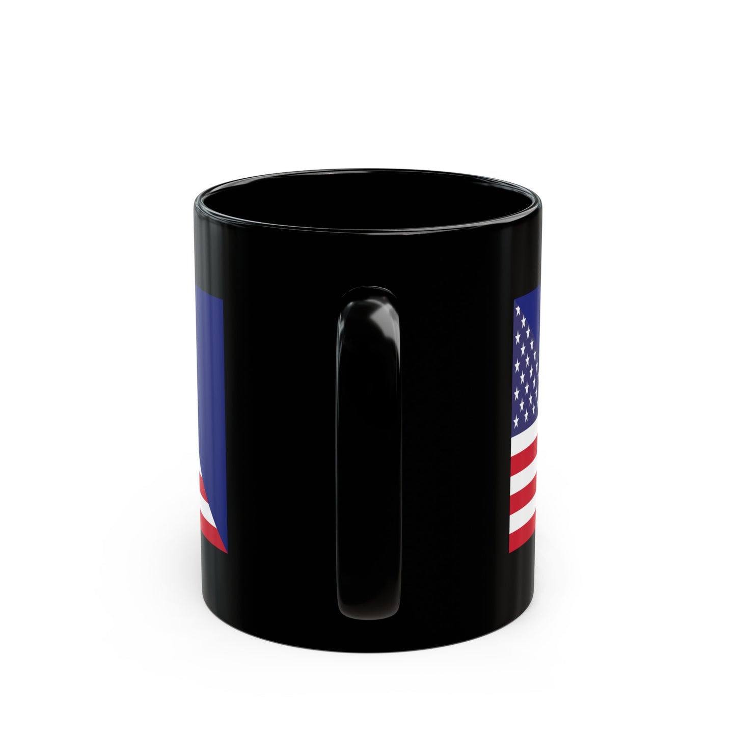 Barbados American Flag Bajan Barbadian USA Black Mug (11oz, 15oz)